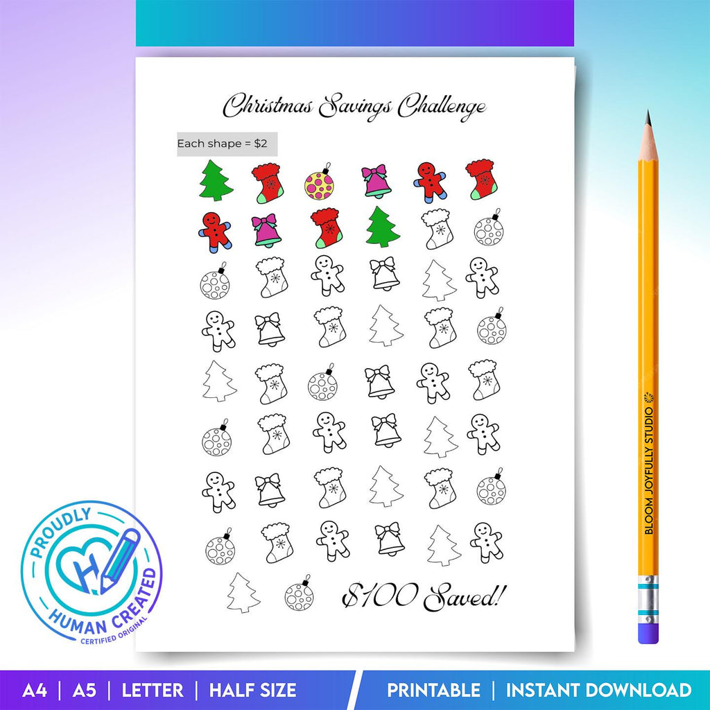 Christmas Budget — Christmas Savings Challenge PRINTABLE, Christmas Money Challenge, Holiday Savings Tracke... | Bloom Joyfully printable