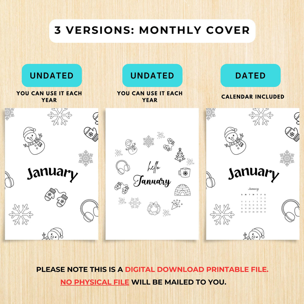 Budget Tracker — January Journal Bundle, Printable Journal pages, Winter Planner, July Planner, Habit Track... | Mindfulness printable