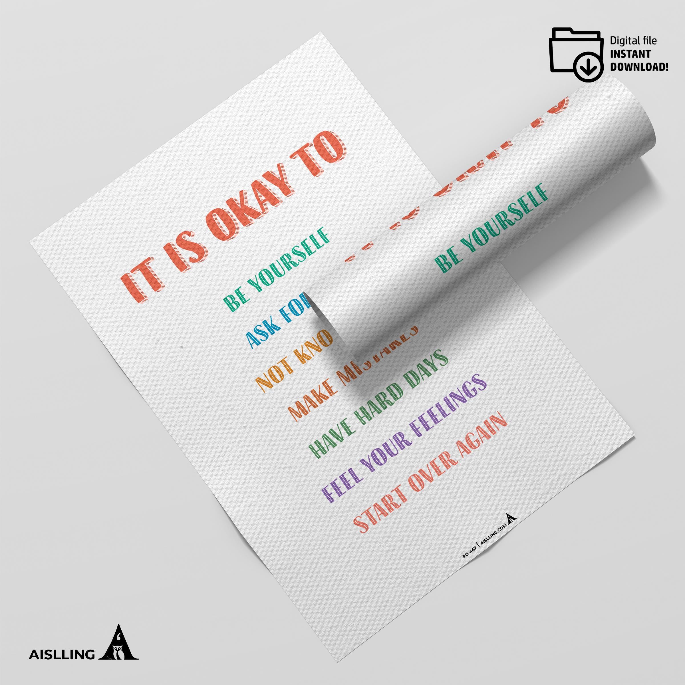 Calming Kit — it is okay to be yourself, therapy office poster, social emotional learning, grow your mind p... | Mindfulness printable