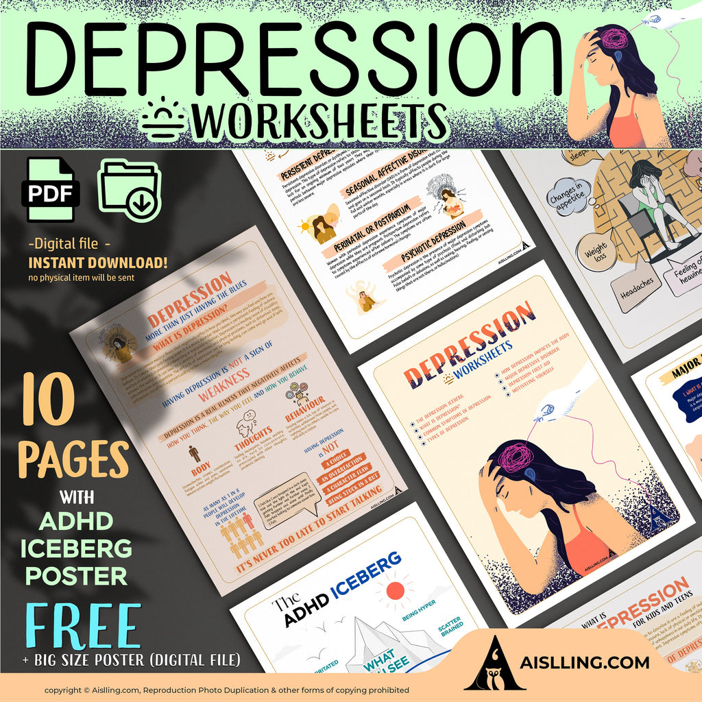 Acceptance And — The depression spiral worksheets, therapy worksheets, positive mindset, self, esteem works... | Mindfulness printable