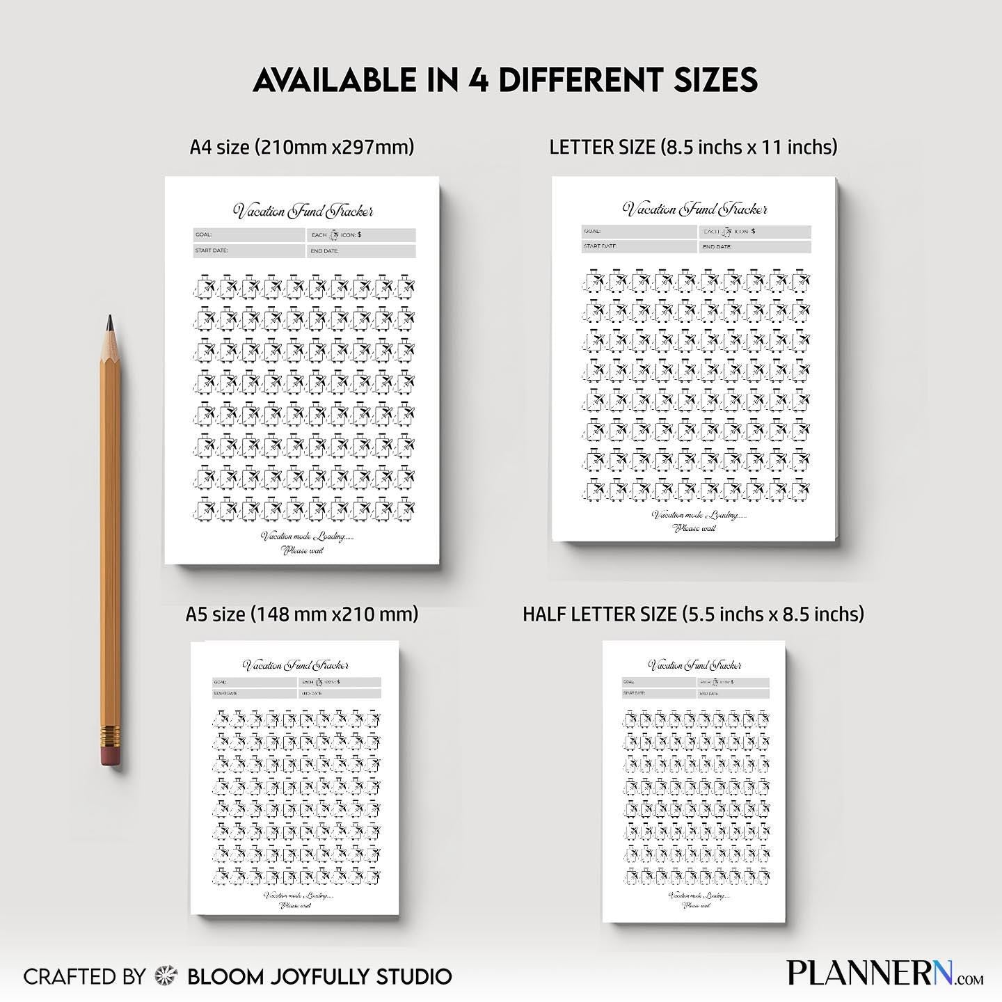 Budget Tracker — Vacation Fund Tracker PRINTABLE, Travel Savings Tracker, Vacation Savings Planner, Holiday... | Bloom Joyfully printable