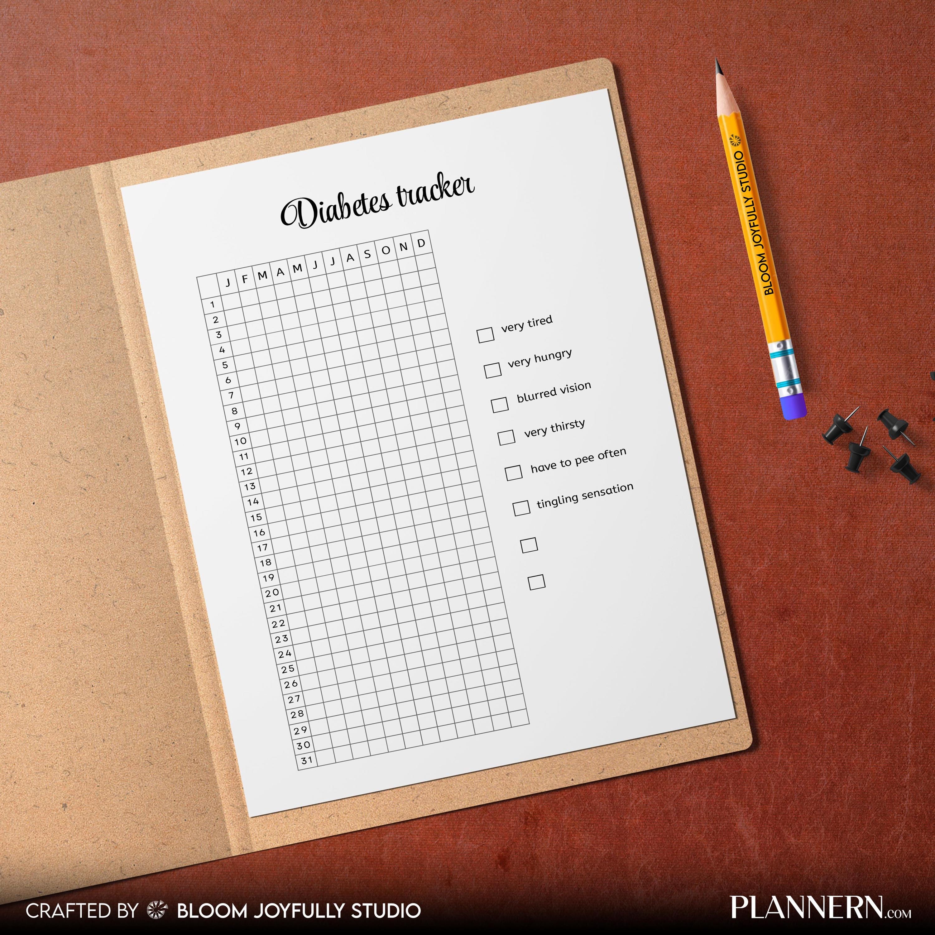 Blood Glucose Log — Diabetes Tracker PRINTABLE – Blood Sugar Log, Diabetes Log, Health Tracker, Diabetes Tr... | Nutri Track printable