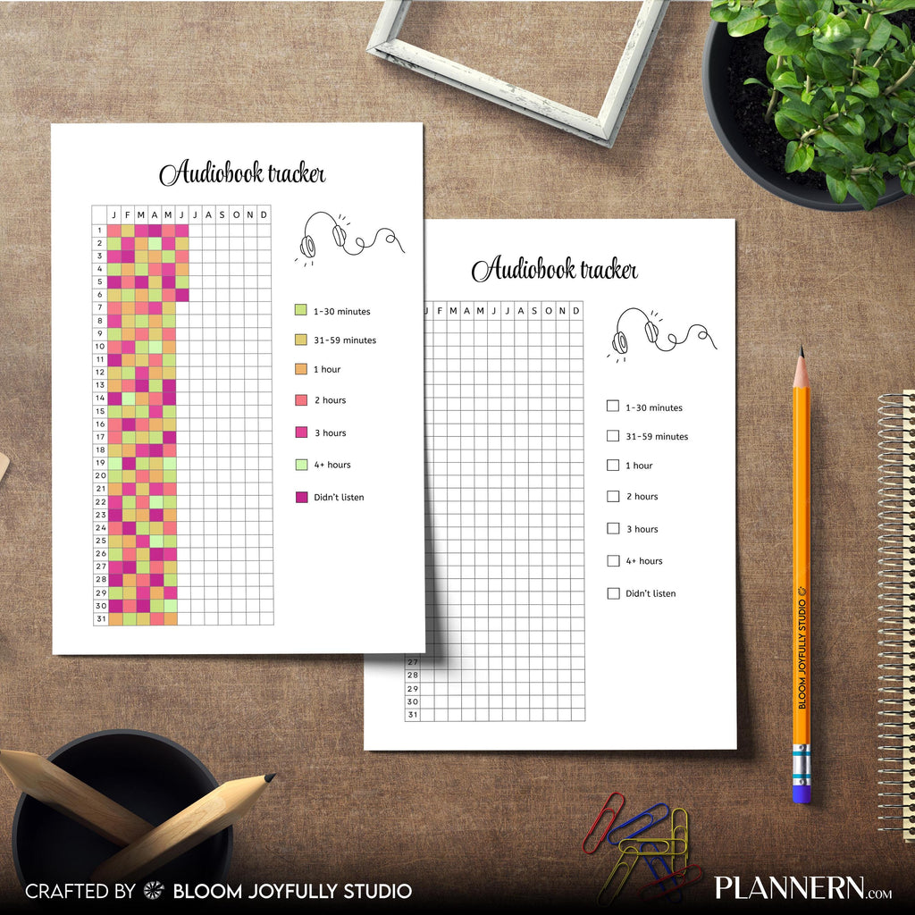 Audiobook Journal — Audiobook Tracker PRINTABLE, Reading Journal, Reading Tracker, Planner Page, Audiobook ... | Bloom Joyfully printable