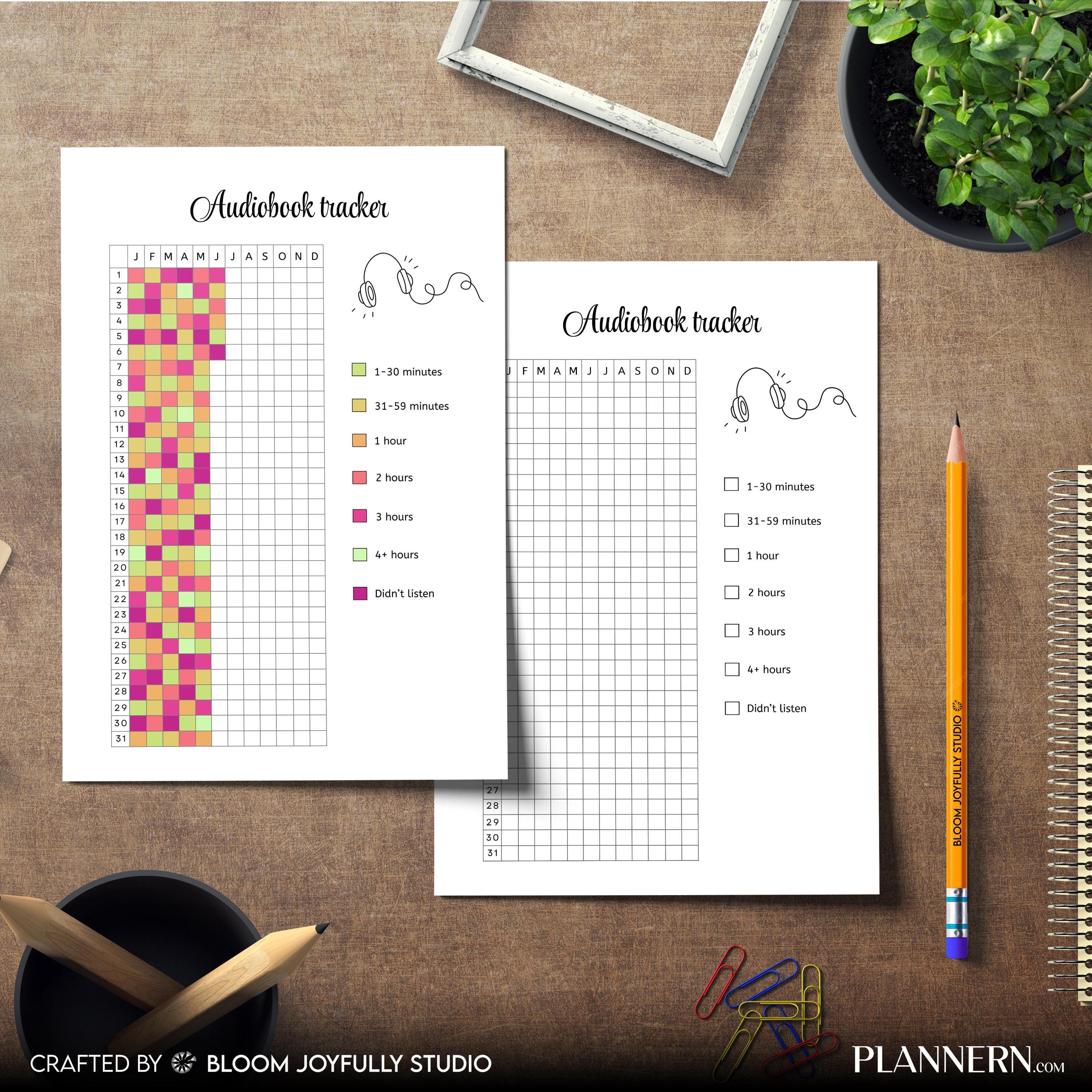 Audiobook Journal — Audiobook Tracker PRINTABLE, Reading Journal, Reading Tracker, Planner Page, Audiobook ... | Bloom Joyfully printable