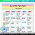 Diabetes 7 Day Meal Plan, Blood Sugar Friendly Diet, Printable Weekly Menu, Healthy Eating PDF, Diabetes Gr... | Nutri Track printable