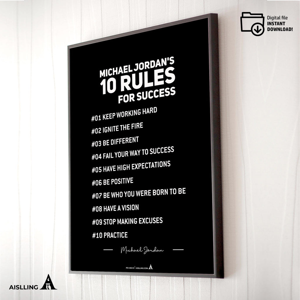 Aislling — Michael Jordan Quotes Digital Printable Wall Art Inspirational Quotes Jordan Mentality Poster Ba... | Aislling printable