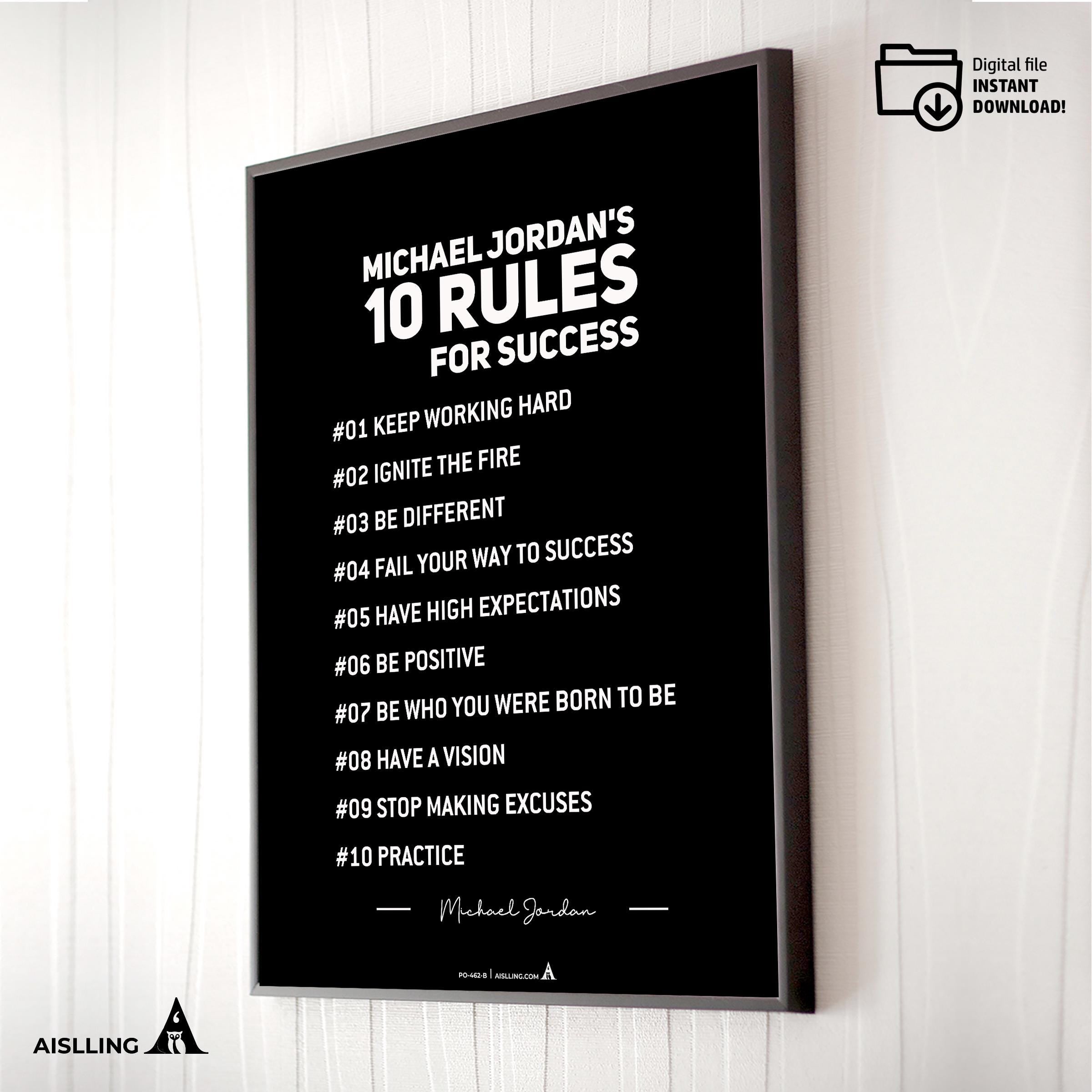 Aislling — Michael Jordan Quotes Digital Printable Wall Art Inspirational Quotes Jordan Mentality Poster Ba... | Aislling printable