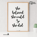 Aislling — She Believed She Could So She Did Print, Inspirational Poster, Motivational Quote Printable Wall... | Aislling printable