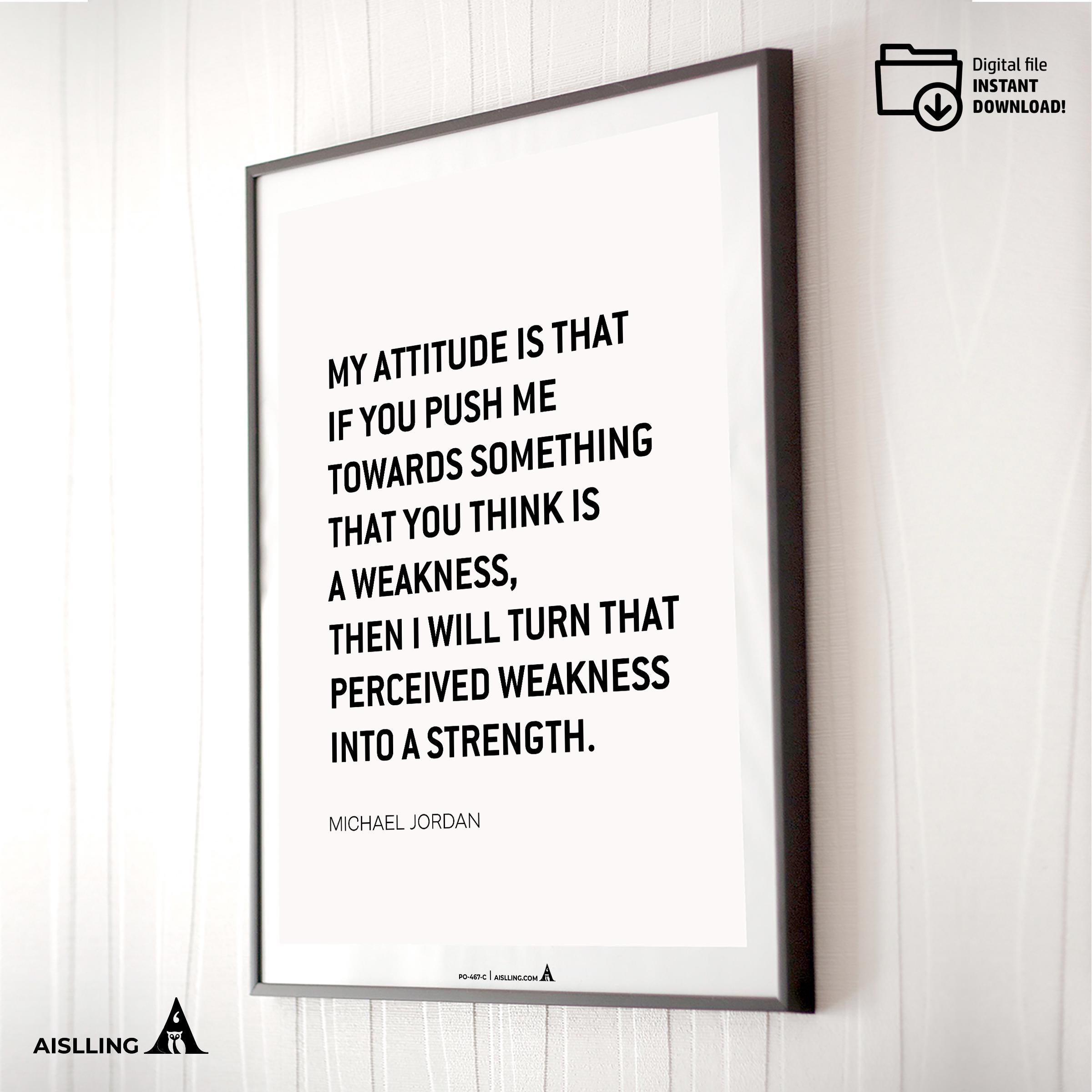 Aislling — Motivational Quotes, Michael Jordan, NBA Sports, Printable NBA Poster, Teenager kid basketball g... | Aislling printable