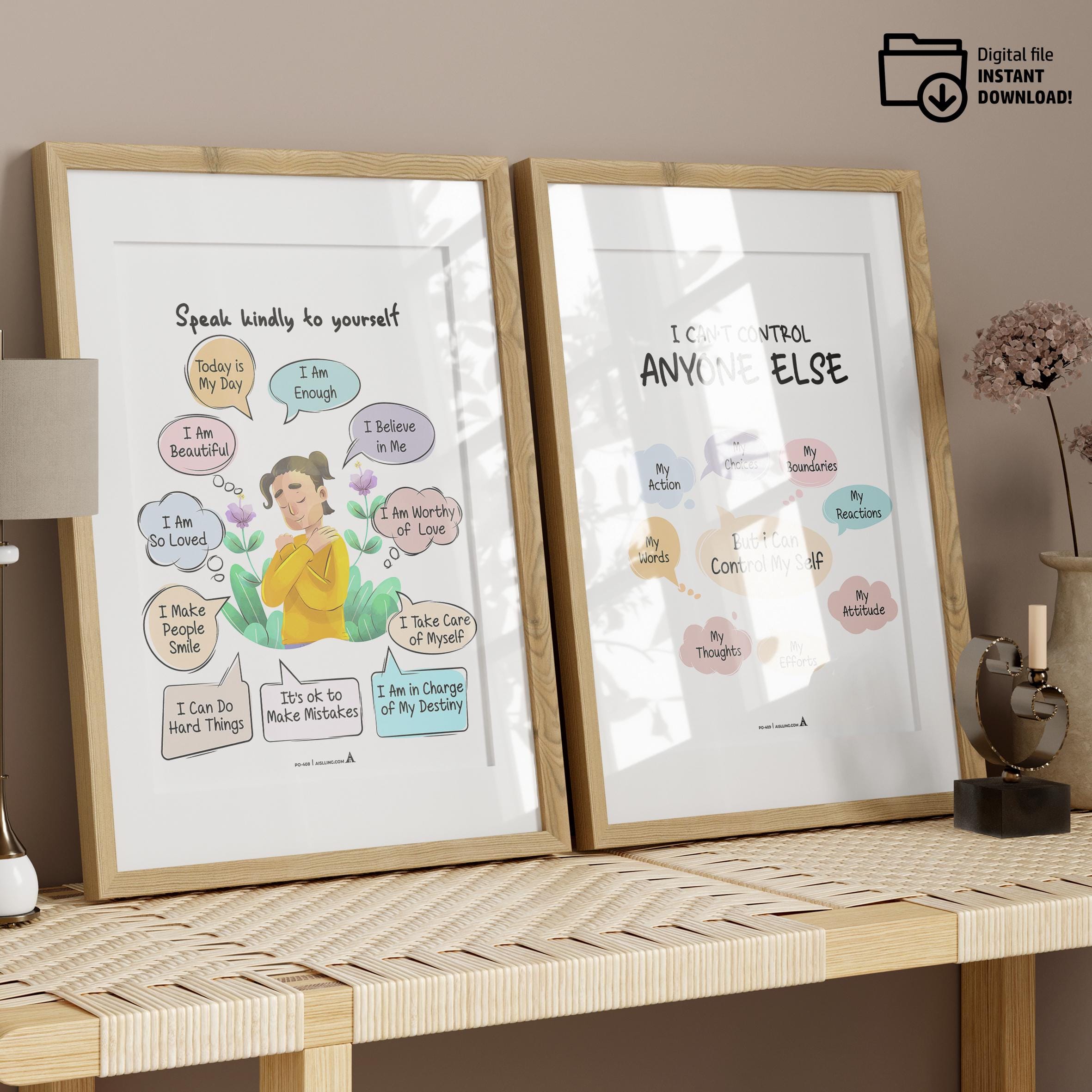 Aislling Design — counselor poster set minimal counselor sign bundle counseling poster bundle gift for ther... | Mindfulness printable