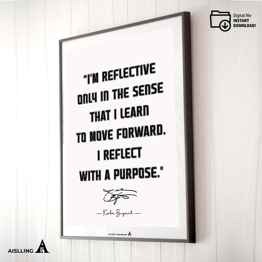 Aislling — Kobe Bryant Mamba Mentality Quote Poster: Basketball Wall Art (Digital Download) | Aislling printable