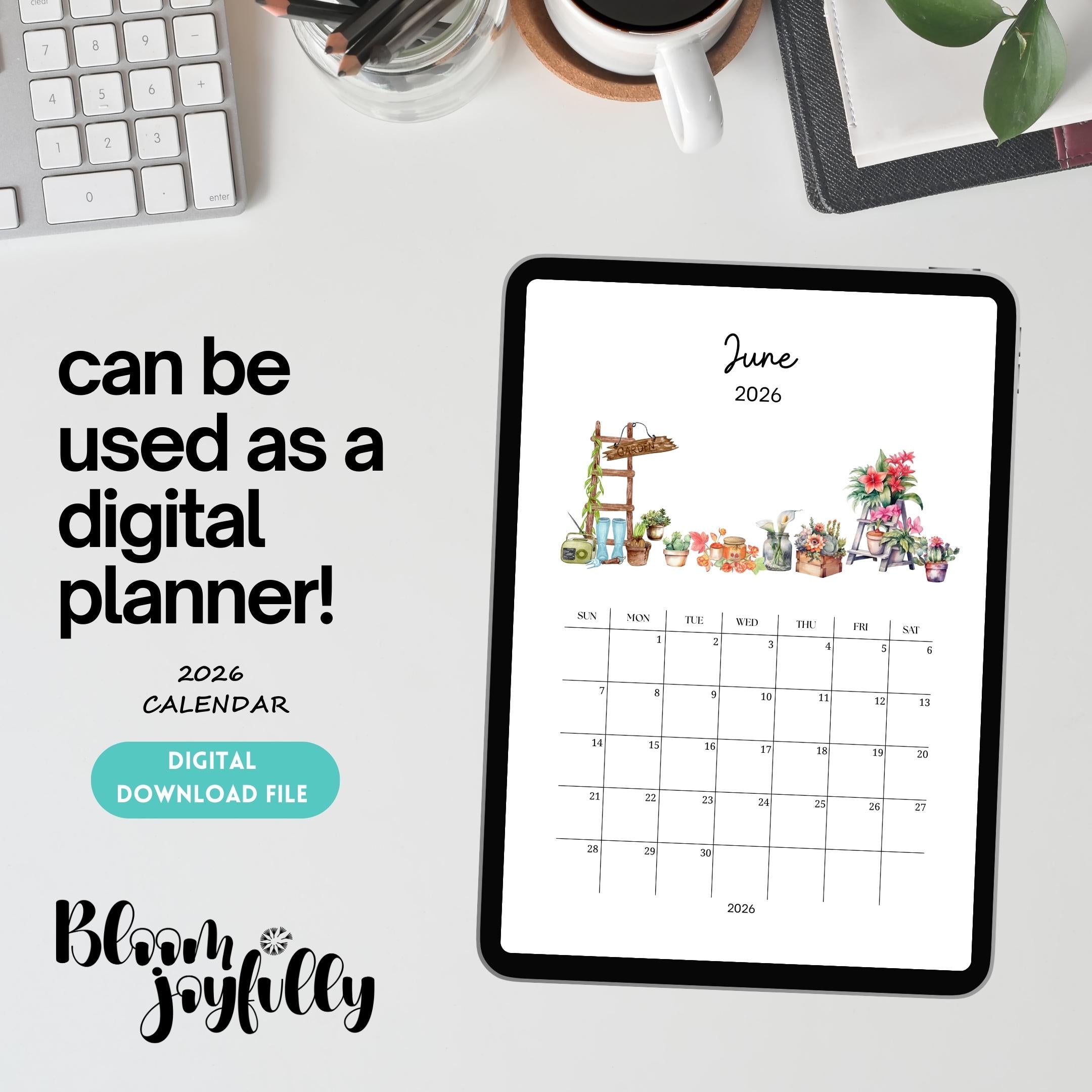 2026 Calendar — Farmhouse Calendar Bundle 2026, Printable Monthly Planners, Digital Download Calendar, A4, ... | Bloom Joyfully printable