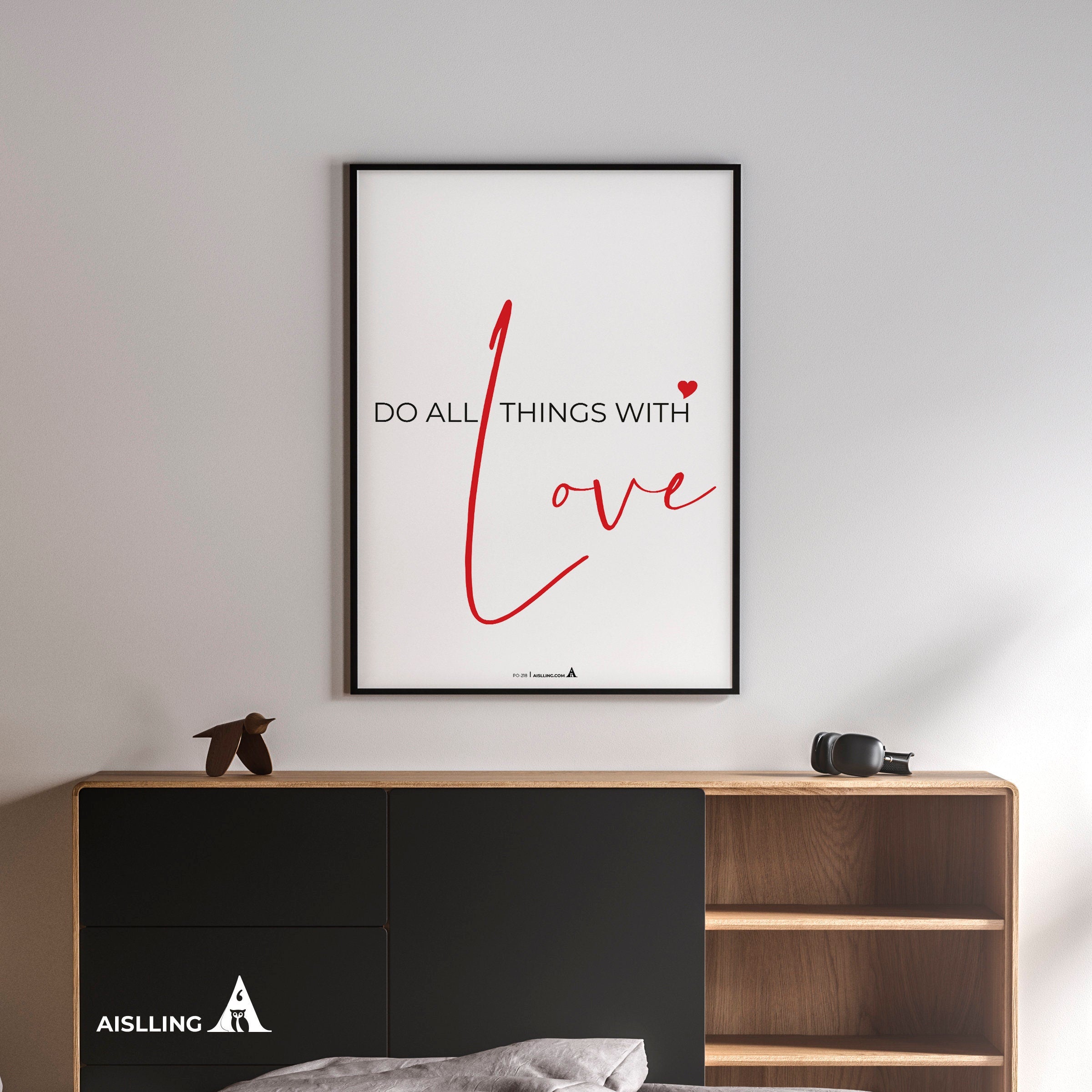 Aislling — Do all things with Love, Quote Poster Printable Inspirational Quote Poster Motivational Art Famo... | Aislling printable