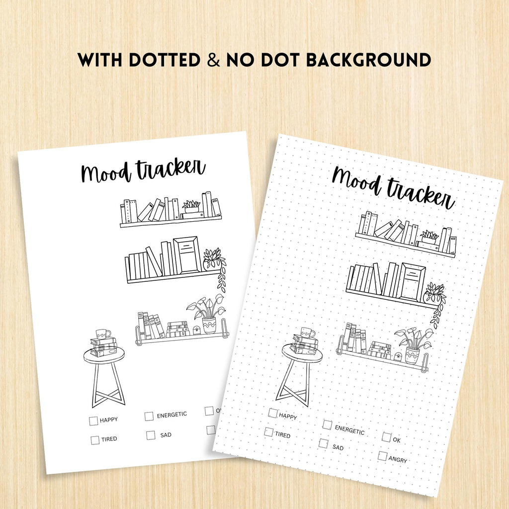 Bullet Journal — MONTHLY Mood Trackers Bundle, Printable Mood Tracker for journal, Monthly, Daily Mood Log,... | Mindfulness printable