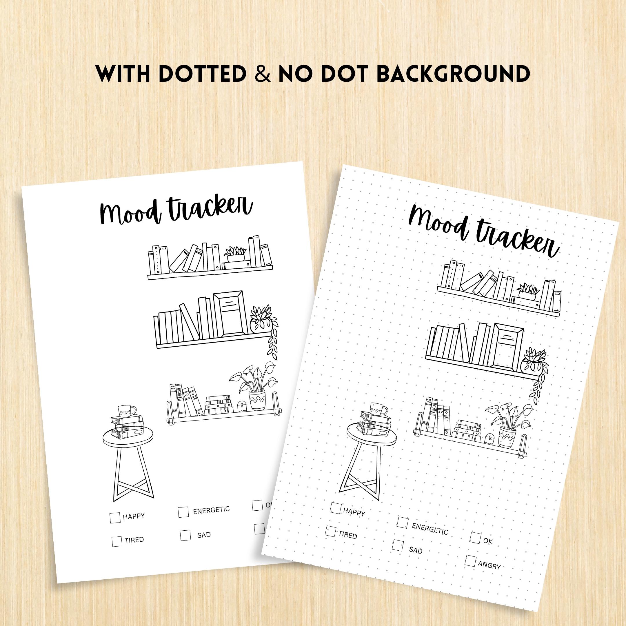 Bullet Journal — MONTHLY Mood Trackers Bundle, Printable Mood Tracker for journal, Monthly, Daily Mood Log,... | Mindfulness printable