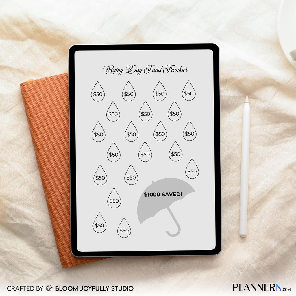 Budget Printable — Rainy Day Savings Tracker PRINTABLE, Emergency Savings tracker, Savings Goal Planner, Bu... | Bloom Joyfully printable