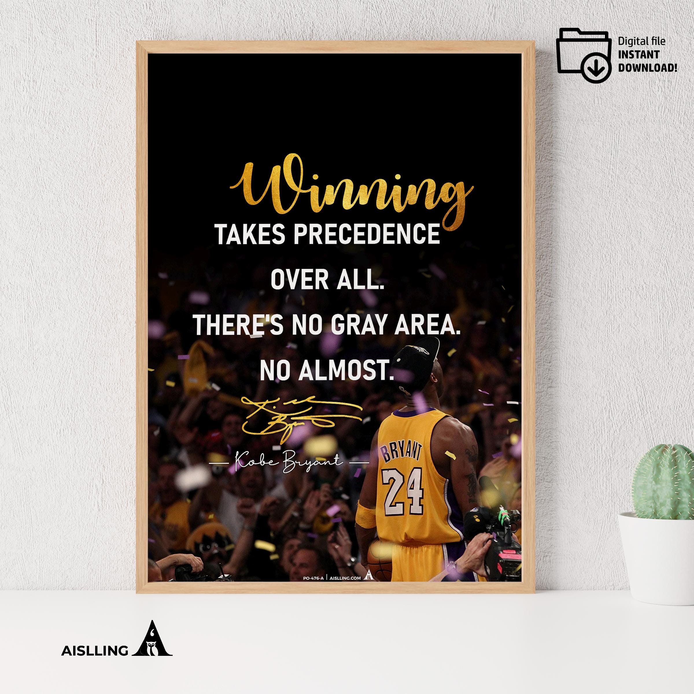 Best Gift For Mom — Kobe Bryant Poster, Minimalist Basketball Printable Quote Wall Art, NBA Black Mamba Mot... | Aislling printable