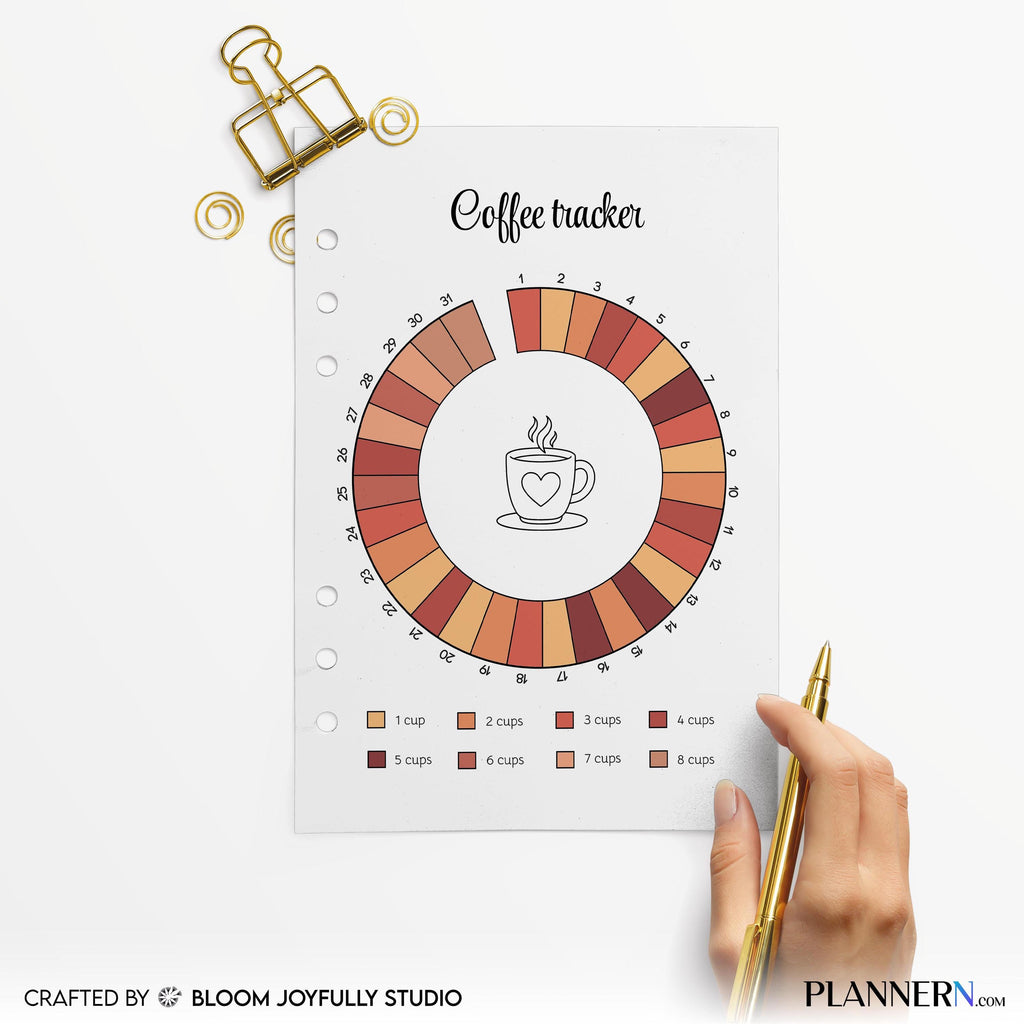 Aesthetic Planner — Coffee Tracker PRINTABLE, Health Tracker, Track coffee Intake, Caffeine Tracker, Food T... | Bloom Joyfully printable