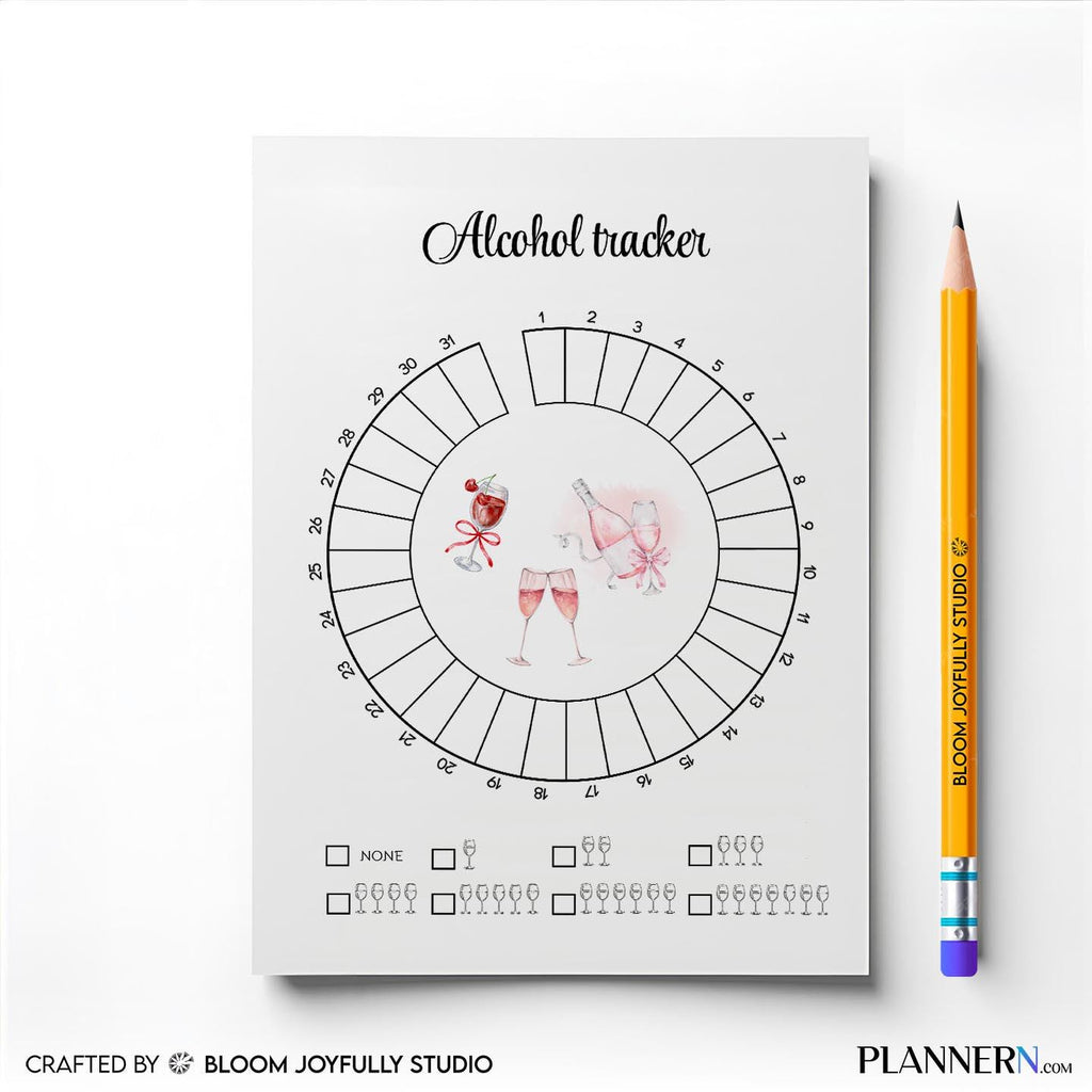 Alcohol Log — Alcohol Consumption Tracker Printable, Drink Log Template, Monthly Drinking Habit Tracker, We... | Bloom Joyfully printable