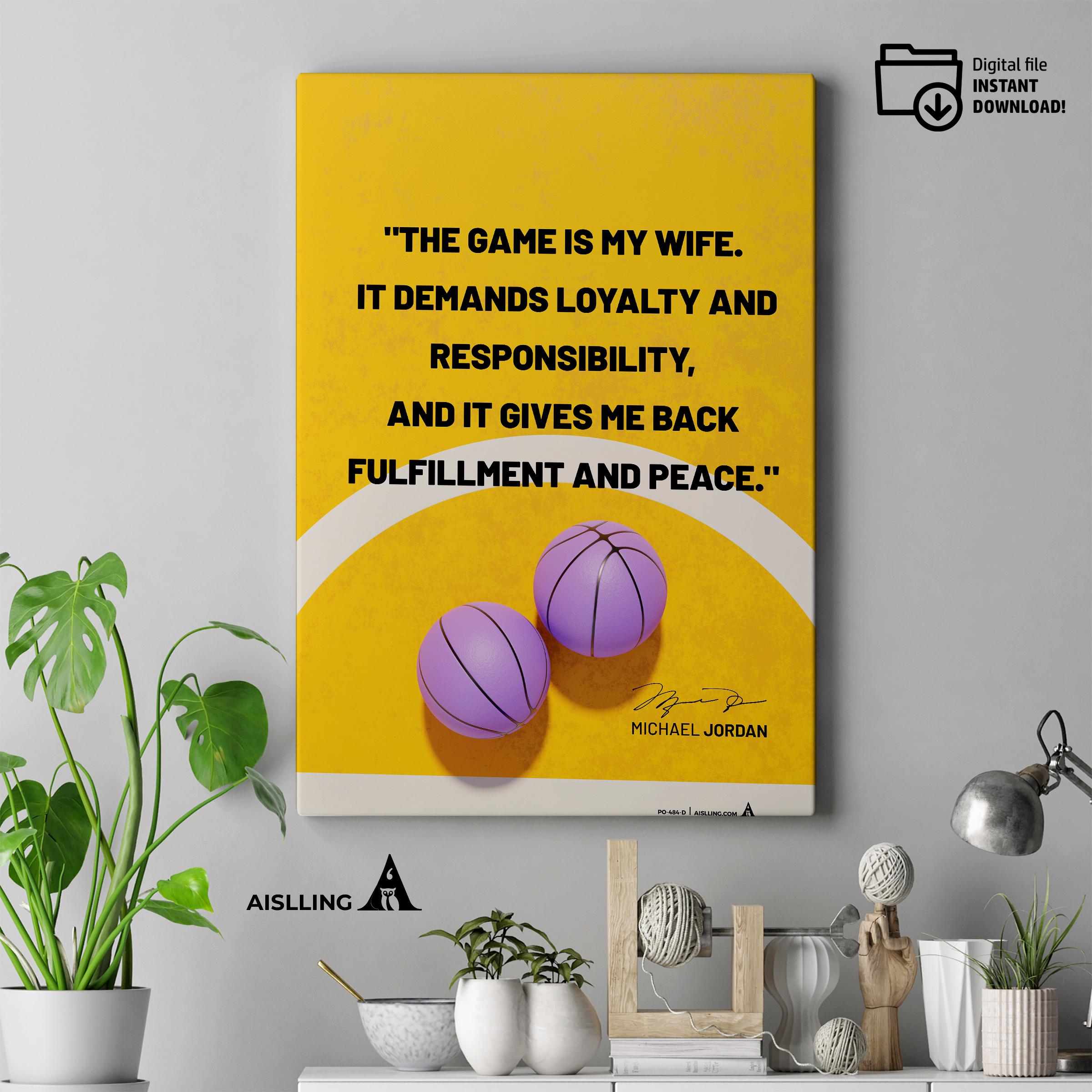 Basketball Art — Michael Jordan Inspirational Quote Poster: Basketball Legend Art (Digital Download) | Aislling printable