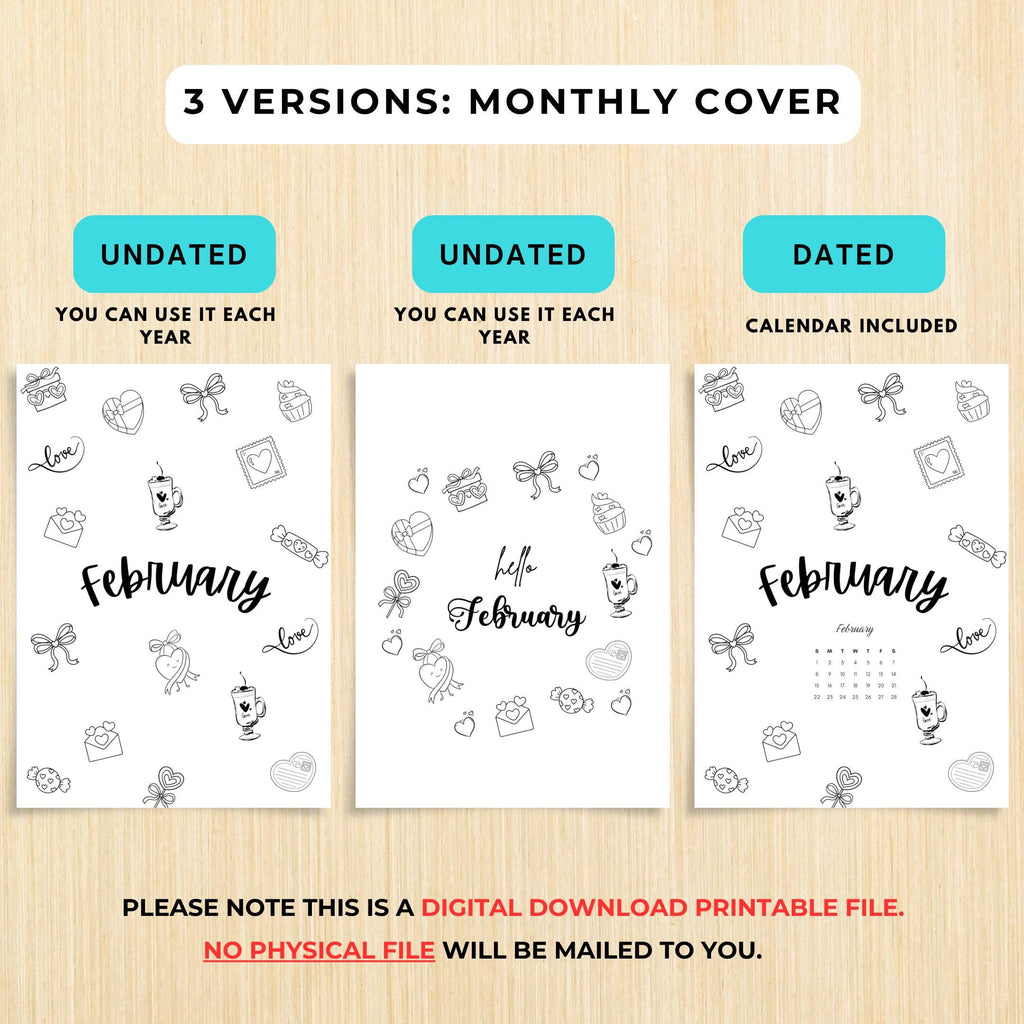 Budget Tracker — February Journal Bundle, Printable Planner, February Planner, Habit Tracker Coloring Pages... | Mindfulness printable