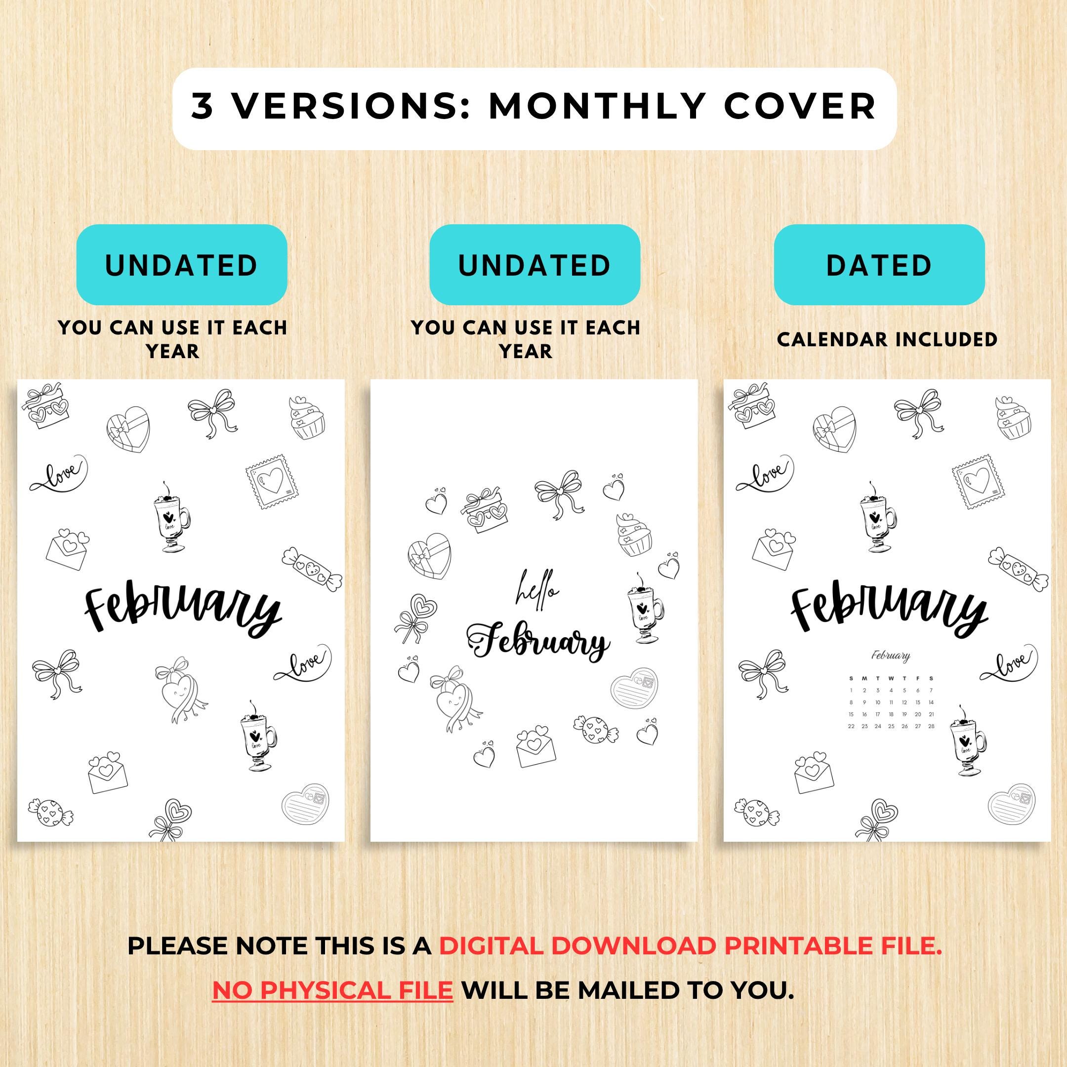 Budget Tracker — February Journal Bundle, Printable Planner, February Planner, Habit Tracker Coloring Pages... | Mindfulness printable