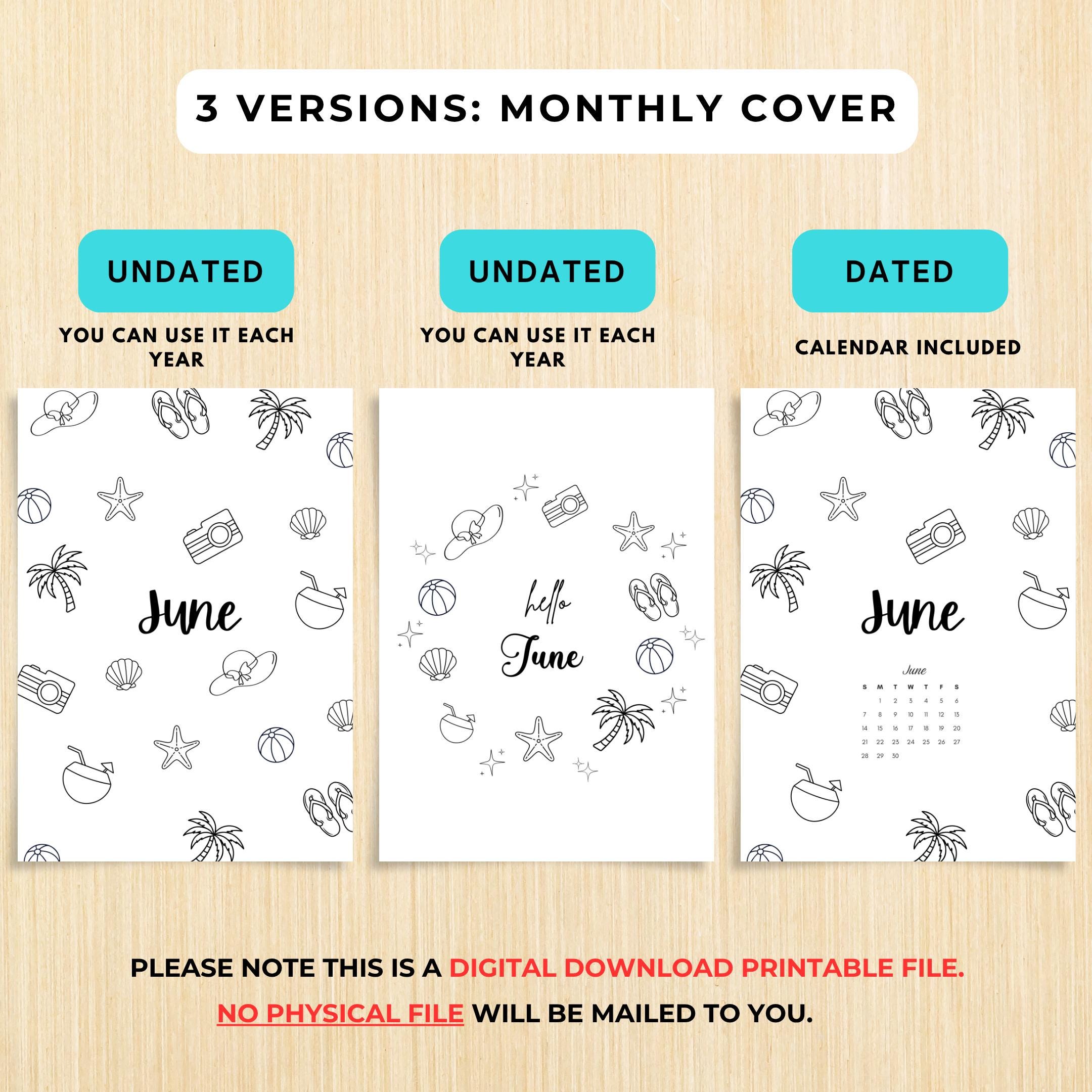 Budget Tracker — June Journal Bundle, Printable Journal pages, June Calendar, Habit Tracker, Monthly Tracke... | Mindfulness printable