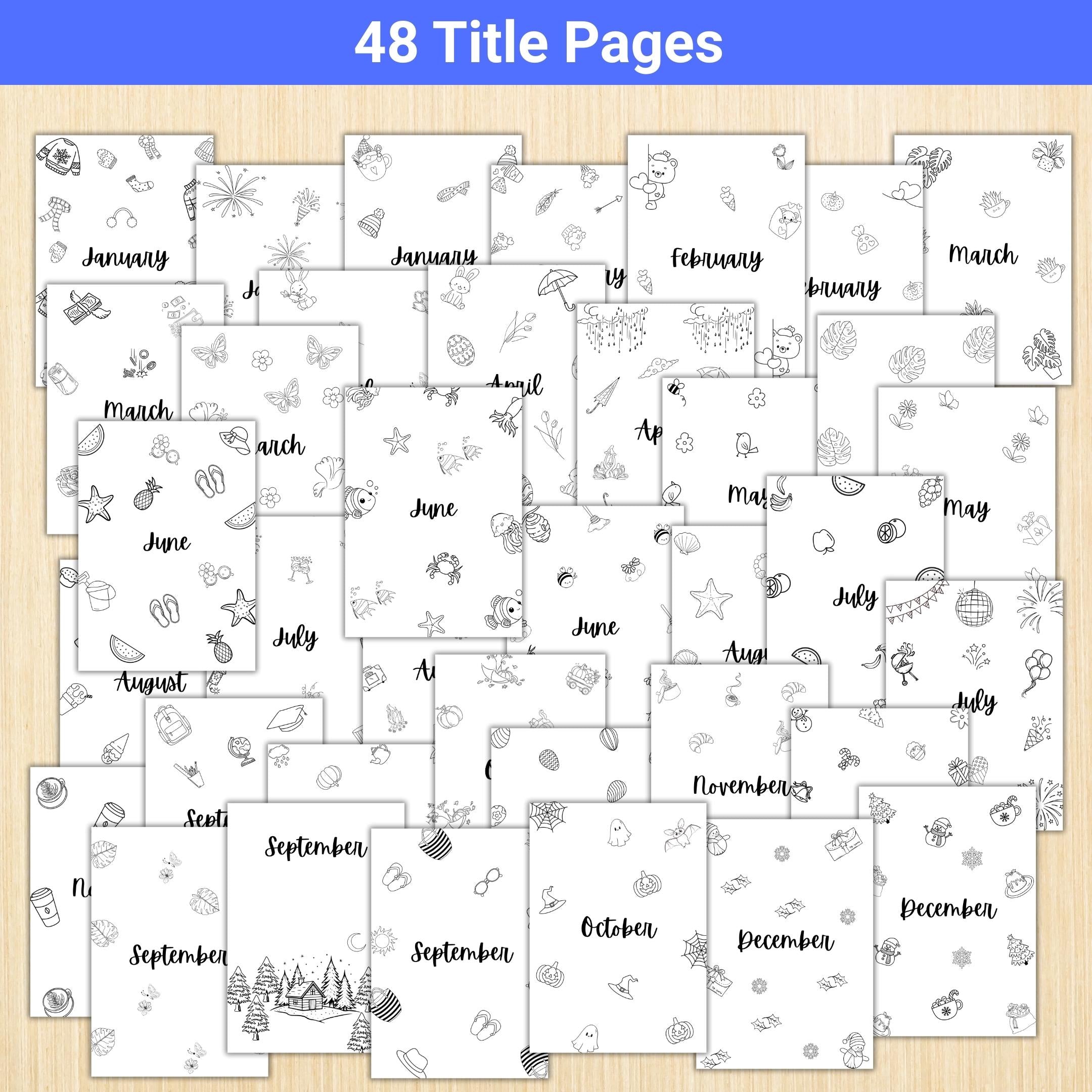 Aesthetic Planner — BIG TITLE Page Bundle 2026, Digital Planner Pages, PRINTABLE Calendar Title Page, Digit... | Bloom Joyfully printable