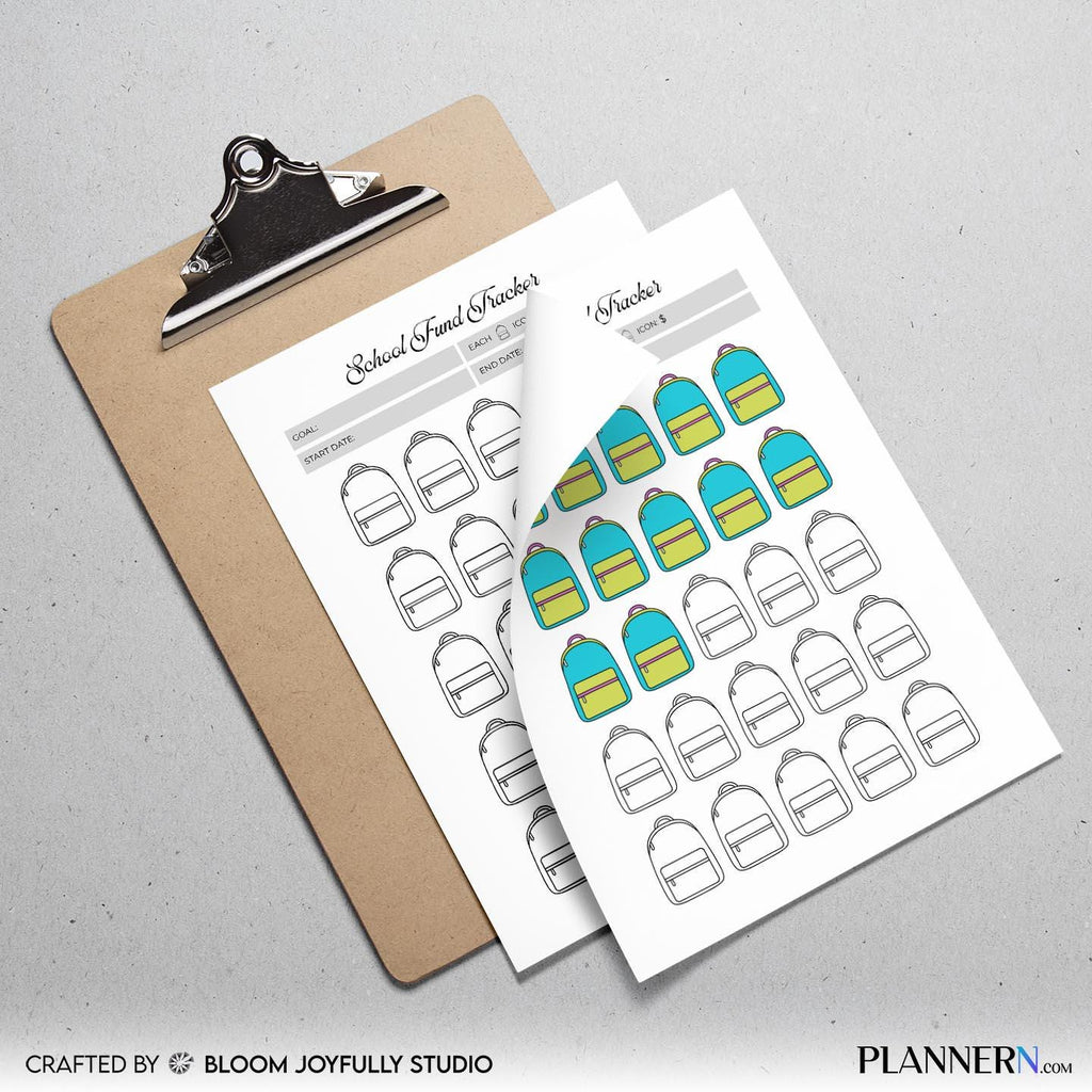 Back To School — School Fund Tracker PRINTABLE, Education Savings Tracker, School Savings Planner, Savings ... | Bloom Joyfully printable