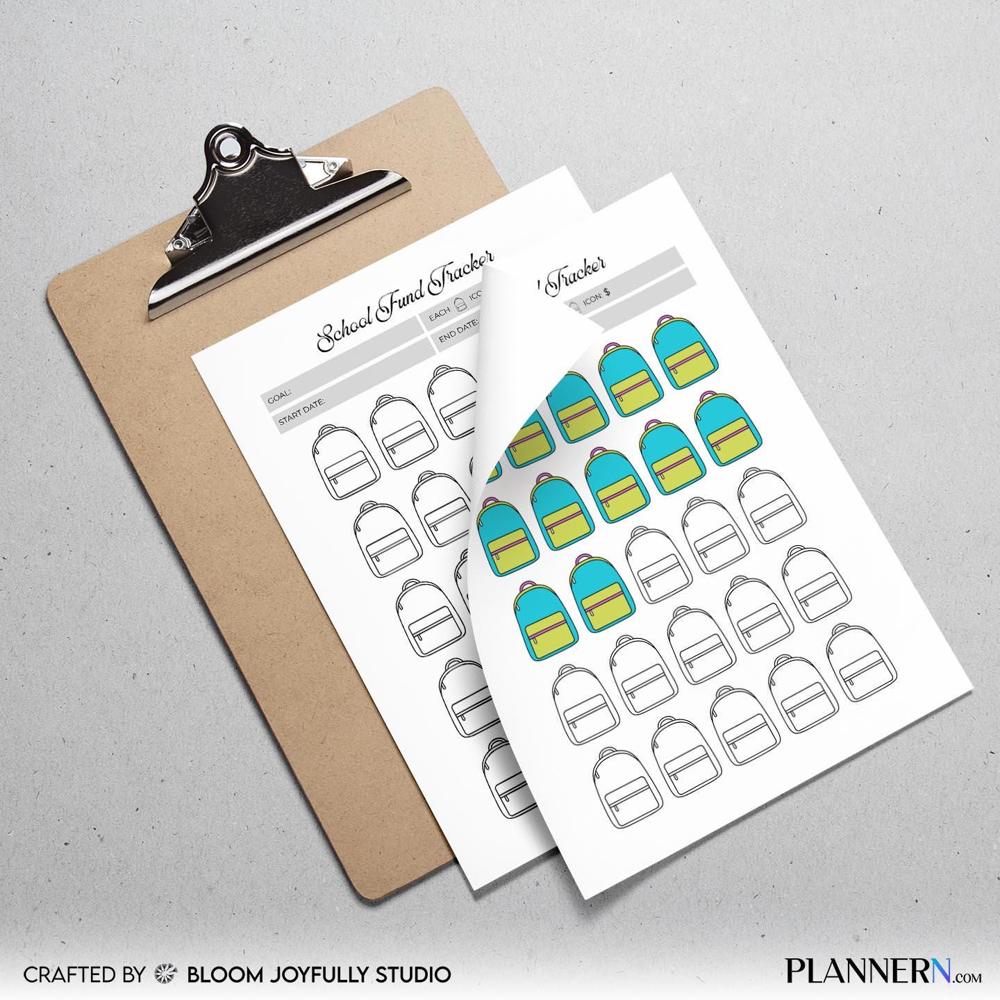 Back To School — School Fund Tracker PRINTABLE, Education Savings Tracker, School Savings Planner, Savings ... | Bloom Joyfully printable