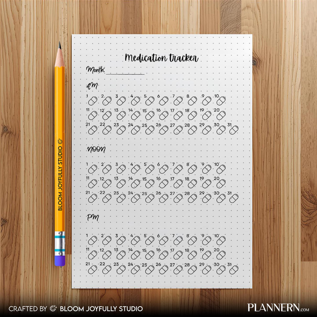 Daily Pill Log — Medication Tracker PRINTABLE, Daily Medicine Log, Pill Tracker, Medication Schedule, Habit... | Bloom Joyfully printable