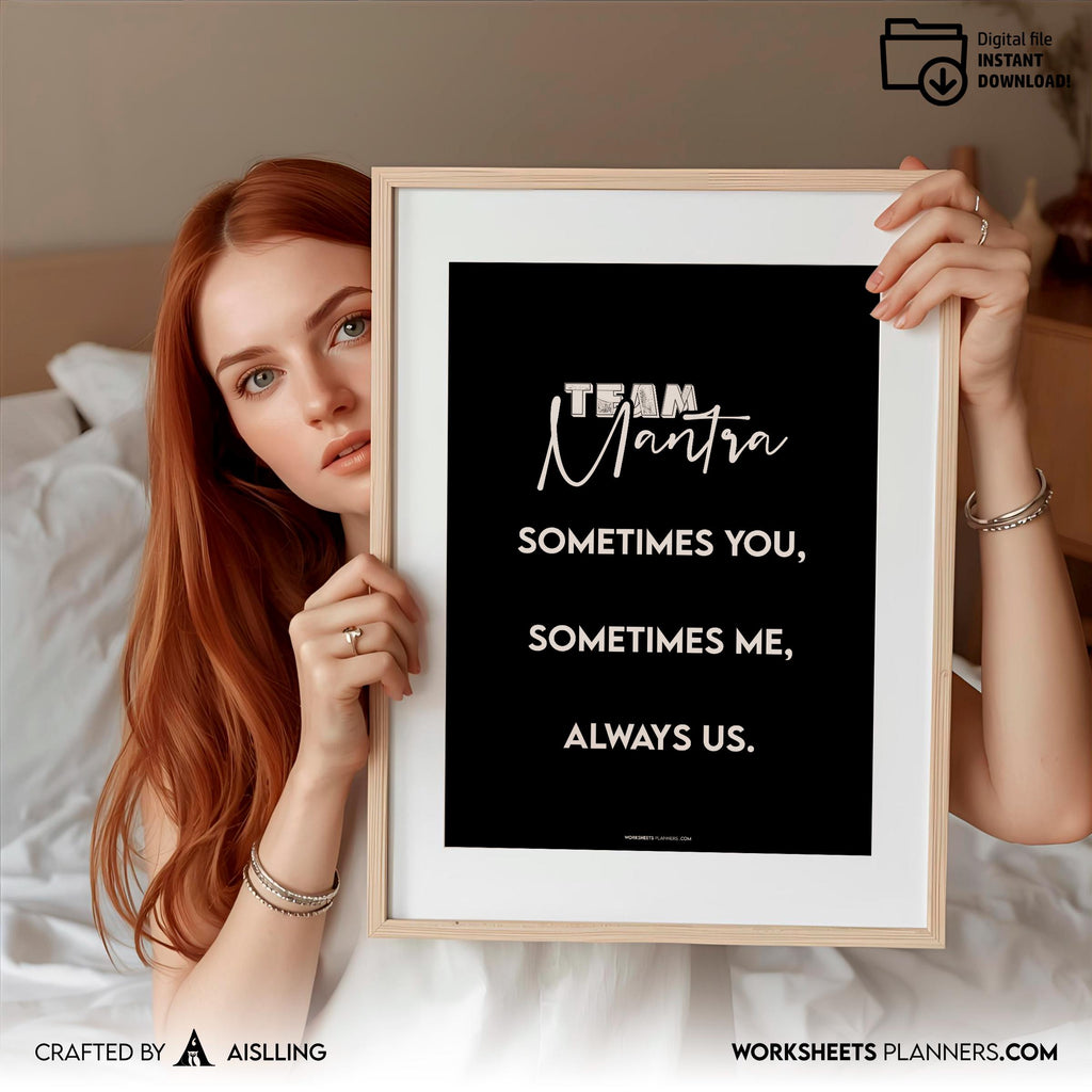 Aislling — Team Mantra Wall Art Printable, Sometimes You Sometimes Me Always Us Quote, Teamwork Office Deco... | Aislling printable