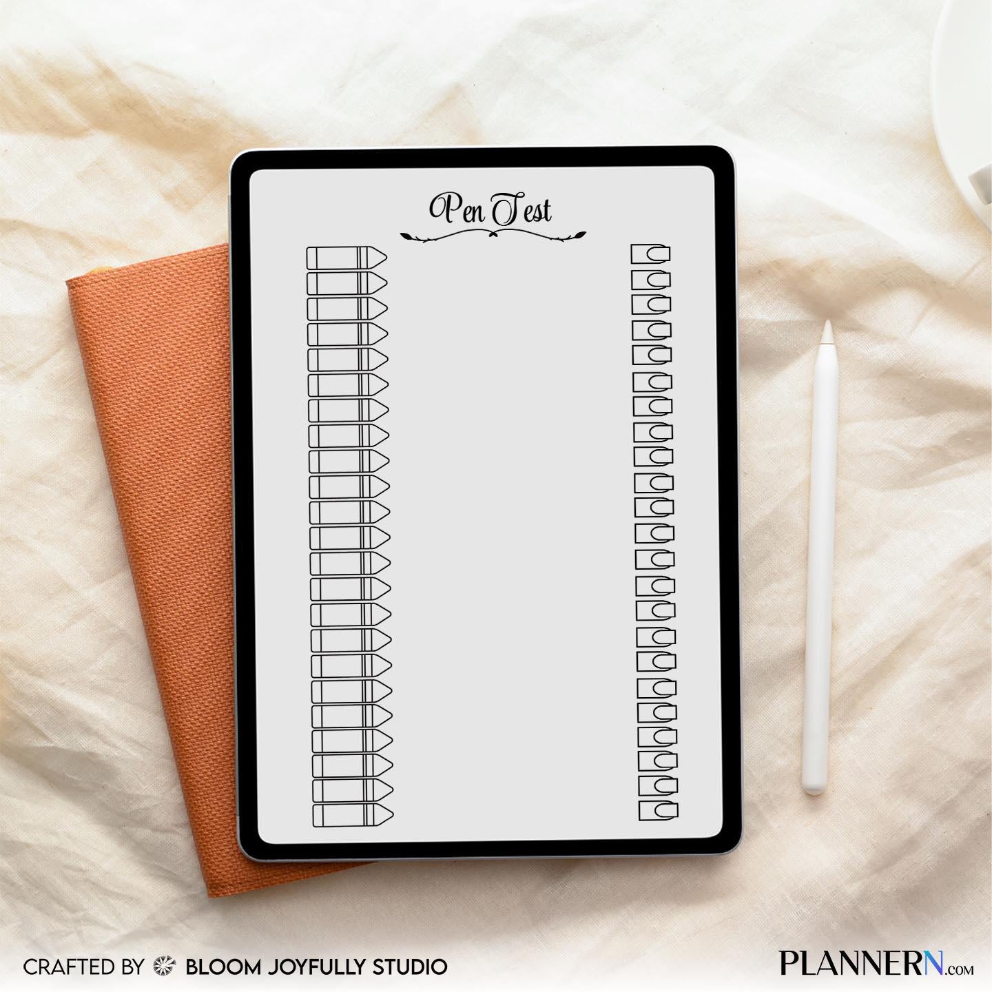 Brush Pen Tracker — Marker Log PRINTABLE, Pen Tracker, Pen color Swatch Page, Printable Pen Test Page, A4/A... | Bloom Joyfully printable