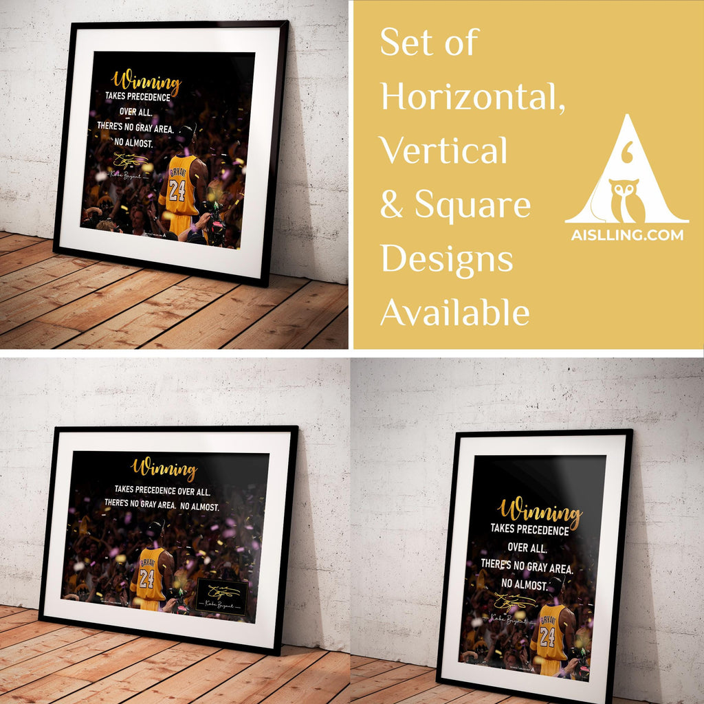 Best Gift For Mom — Kobe Bryant Poster, Minimalist Basketball Printable Quote Wall Art, NBA Black Mamba Mot... | Aislling printable