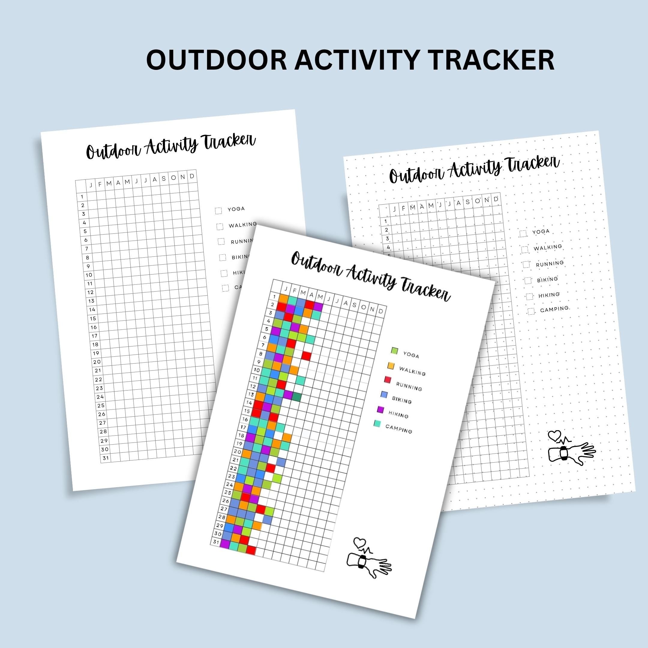 OUTDOOR ACTIVITY Tracker, Printable Journal Page, Adventure Log, Printable Adventure Tracker, Outdoor Activ... | Bloom Joyfully printable