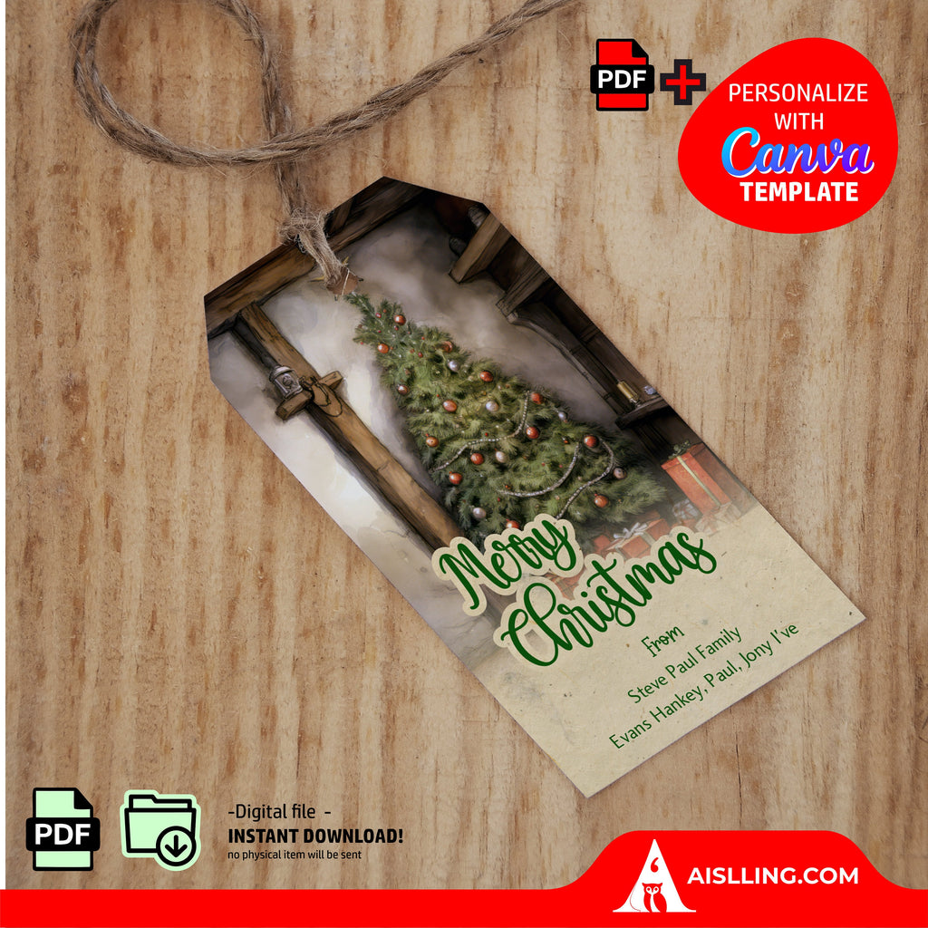 Christmas Gifts — Personalized Christmas Tags holiday tags, Editable Christmas Holiday Gift Tags, Gift Tag ... | Bloom Joyfully printable