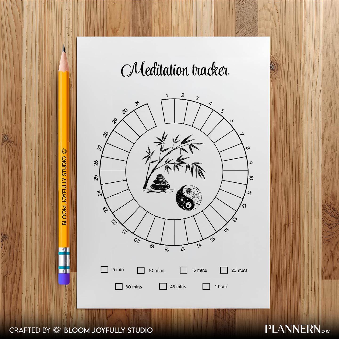Calm Routine — Meditation Tracker Printable, Daily Mindfulness Log, Meditation Journal, Habit Tracker PDF, ... | Mindfulness printable
