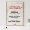 Aislling — Things That Require Zero Talent Quote, Printables, Inspirational Quote Poster, Motivational Art,... | Aislling printable