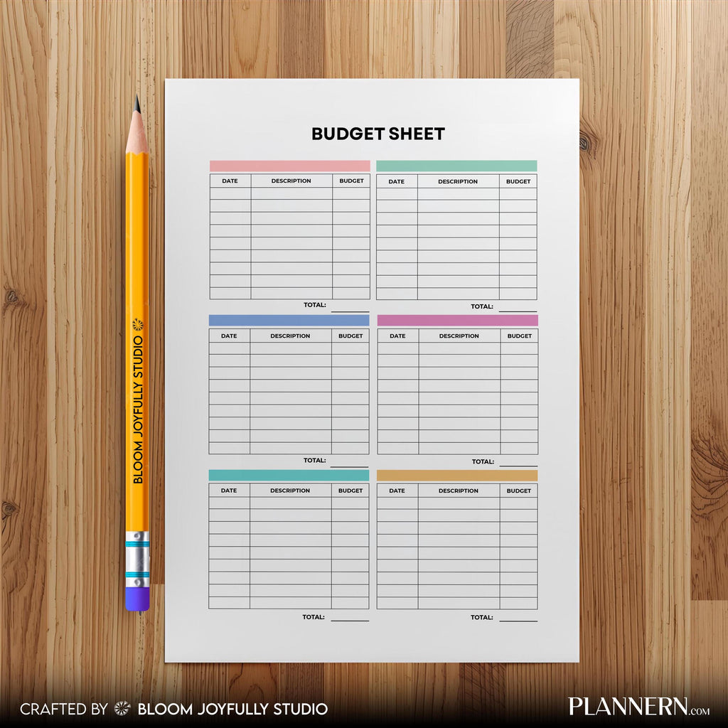 Monthly Budget Sheet PRINTABLE, Expense Tracker, Money Planner, Personal Finance Planner, Instant Download,... | Bloom Joyfully printable