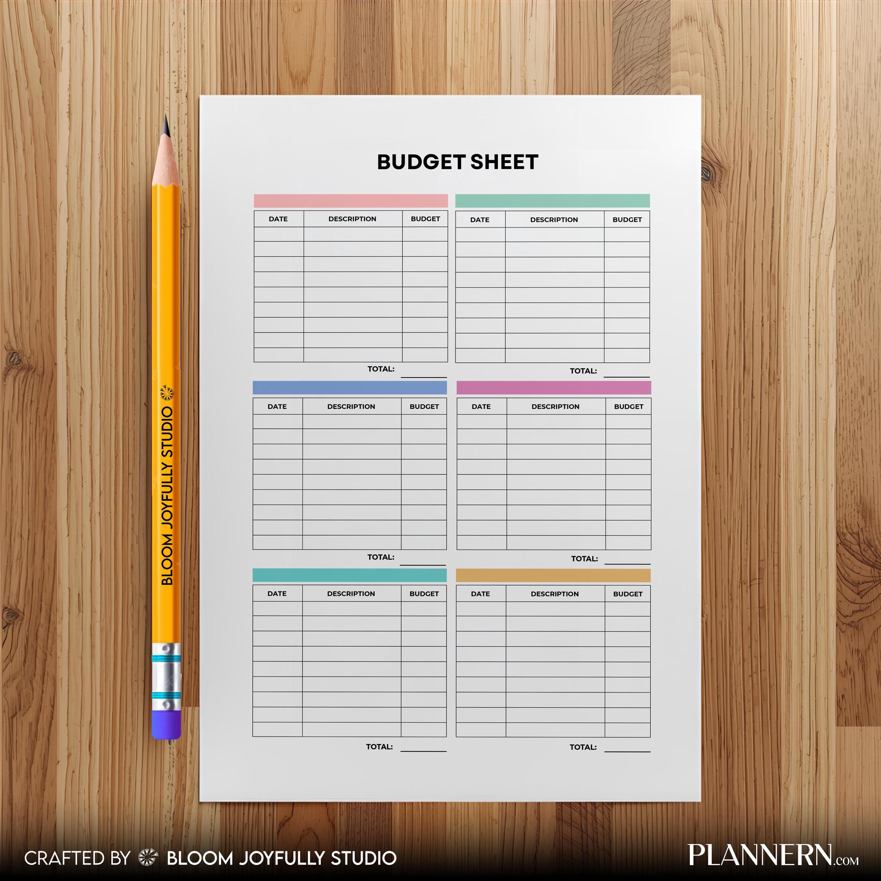 Monthly Budget Sheet PRINTABLE, Expense Tracker, Money Planner, Personal Finance Planner, Instant Download,... | Bloom Joyfully printable