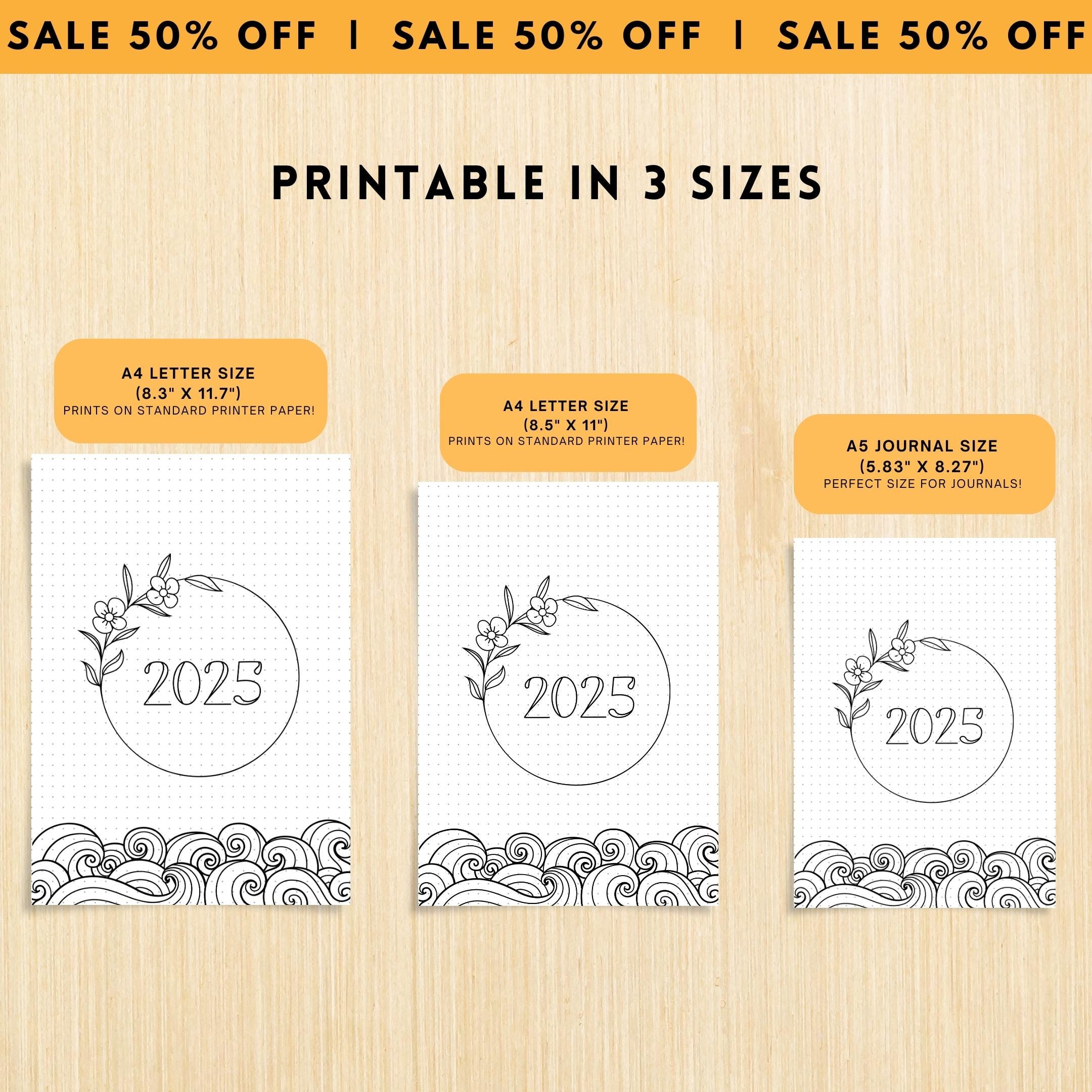 2025 Cover Pages — 2025 Bullet Journal Cover Page, PRINTABLE Title Page, 2025 Planner Cover, BUJO Cover Pag... | Bloom Joyfully printable