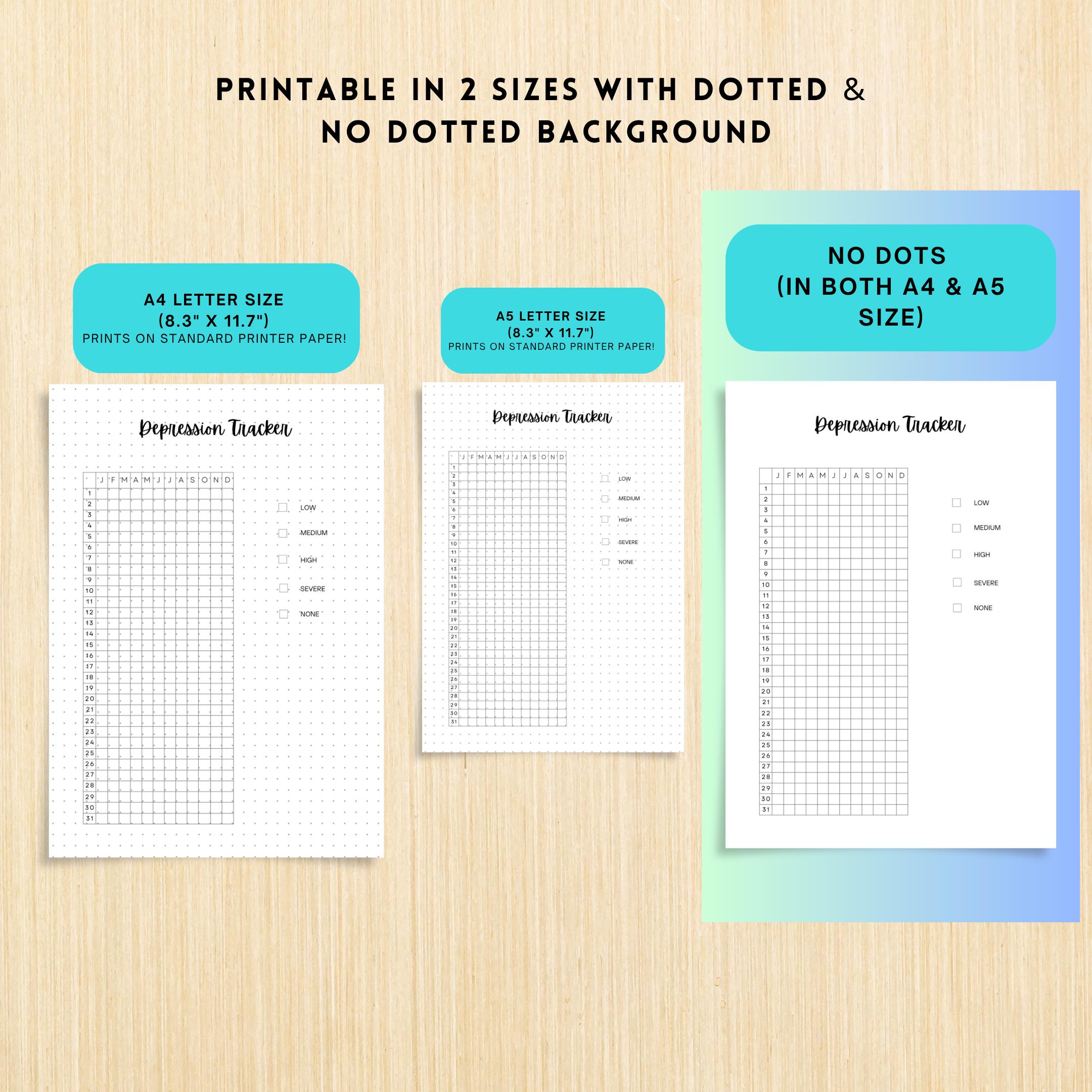 Anxiety Tracker — MENTAL HEALTH TRACKER Bundle, Digital Planner Pages, Printable Planner, A4 & A5 Size | Mindfulness printable