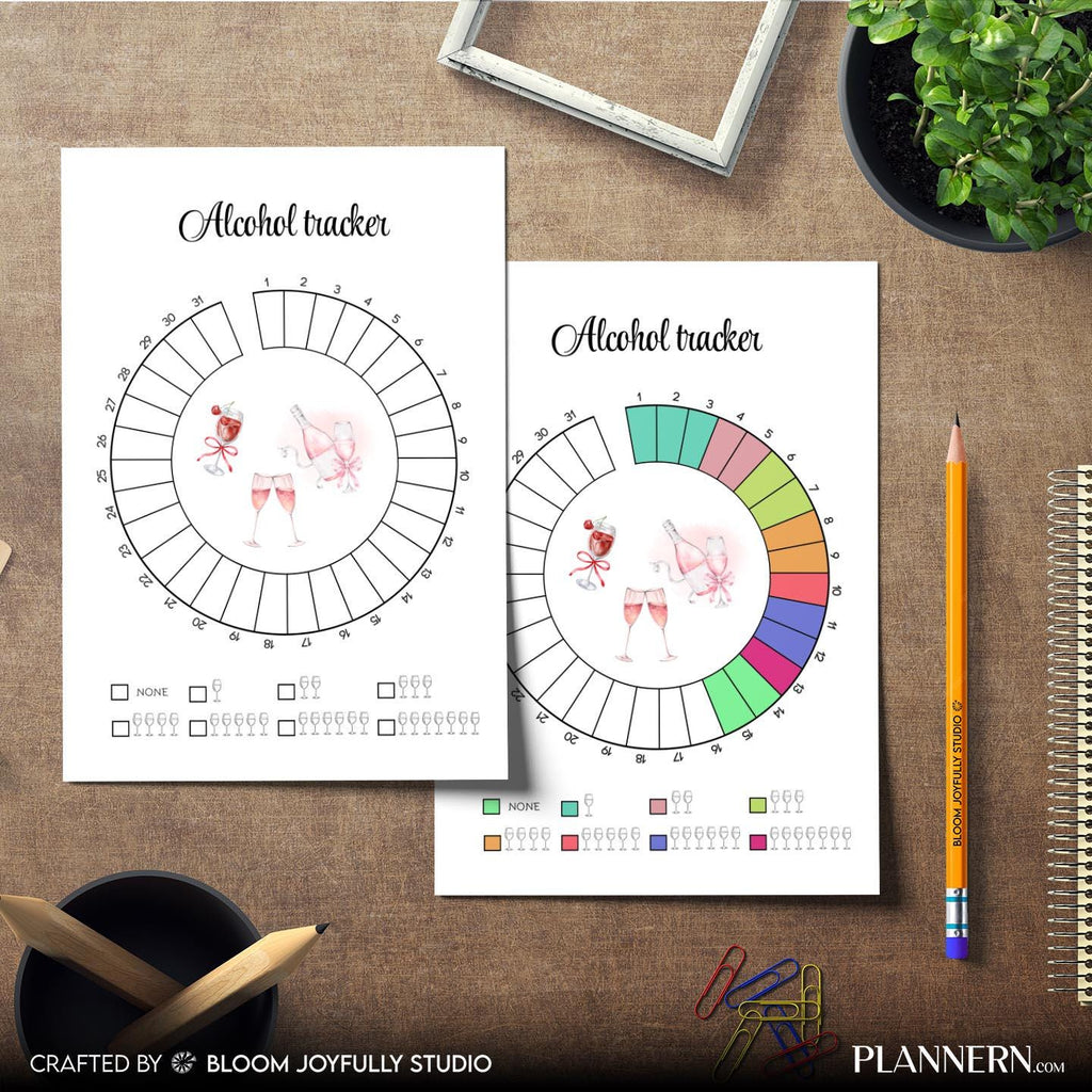 Alcohol Log — Alcohol Consumption Tracker Printable, Drink Log Template, Monthly Drinking Habit Tracker, We... | Bloom Joyfully printable