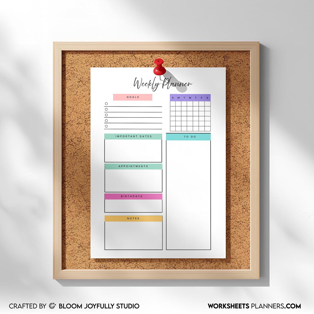 Digital Planner — Weekly Planner PRINTABLE, Weekly To Do List, Weekly Habit Tracker, Weekly Goal Planner, M... | Bloom Joyfully printable