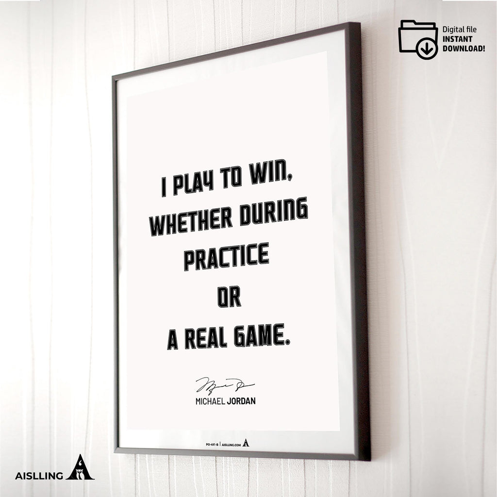 Athlete Quote — Michael Jordan Quote Poster: Motivational Basketball Art (Digital Download | Aislling printable