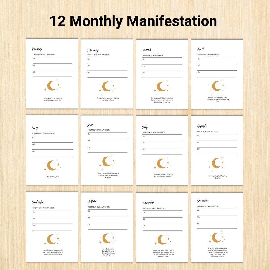 2026 Planner — MANIFESTATION JOURNAL Printable, Vision Board, Law of Attraction, Gratitude, Digital Journal... | Mindfulness printable