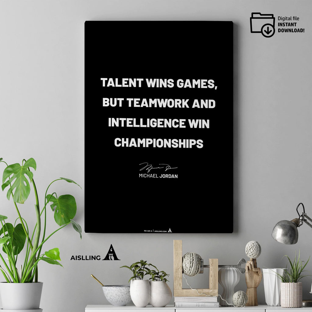 Basketball Art — Michael Jordan Motivational Quote Poster: Basketball Sports Art (Digital Download) | Aislling printable