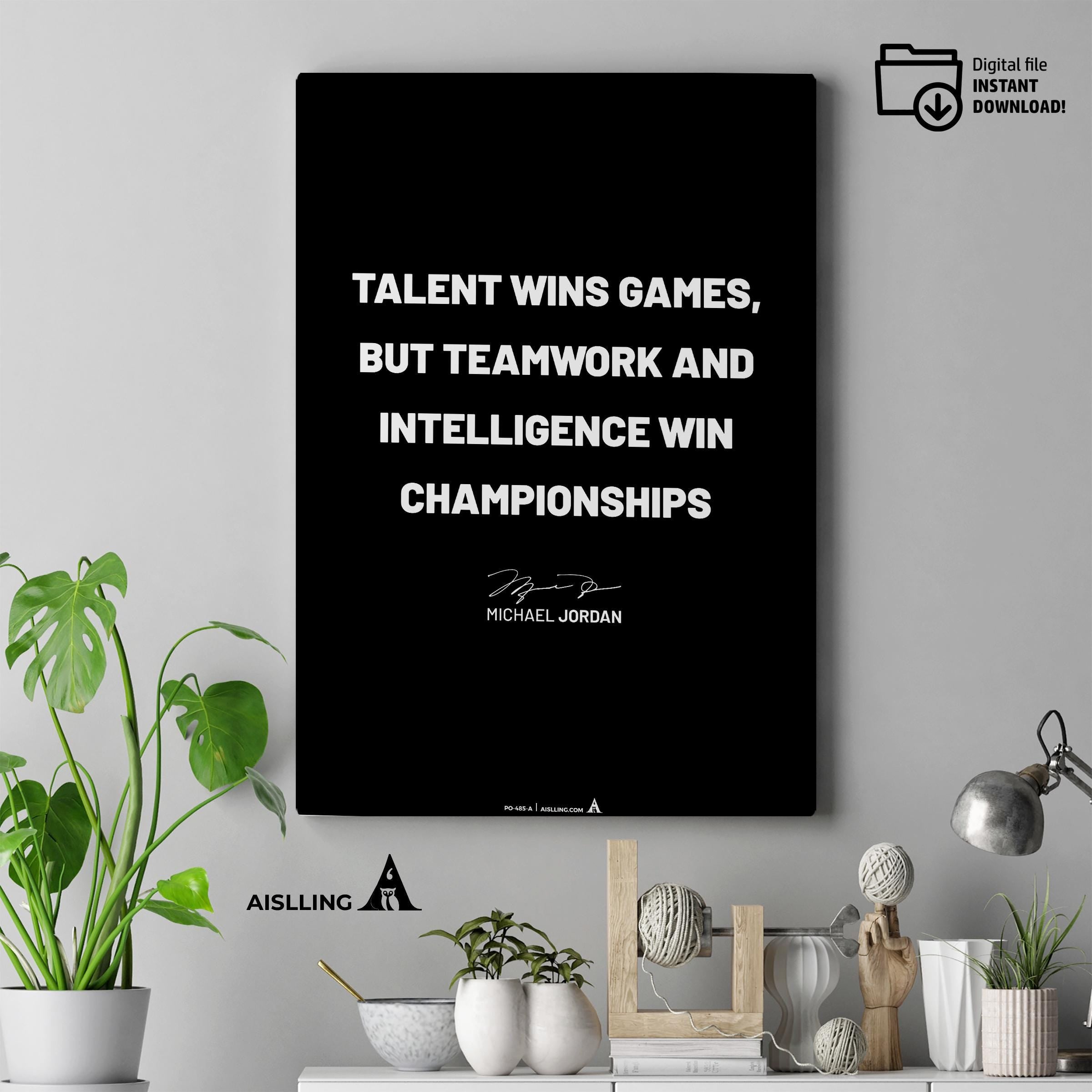 Basketball Art — Michael Jordan Motivational Quote Poster: Basketball Sports Art (Digital Download) | Aislling printable