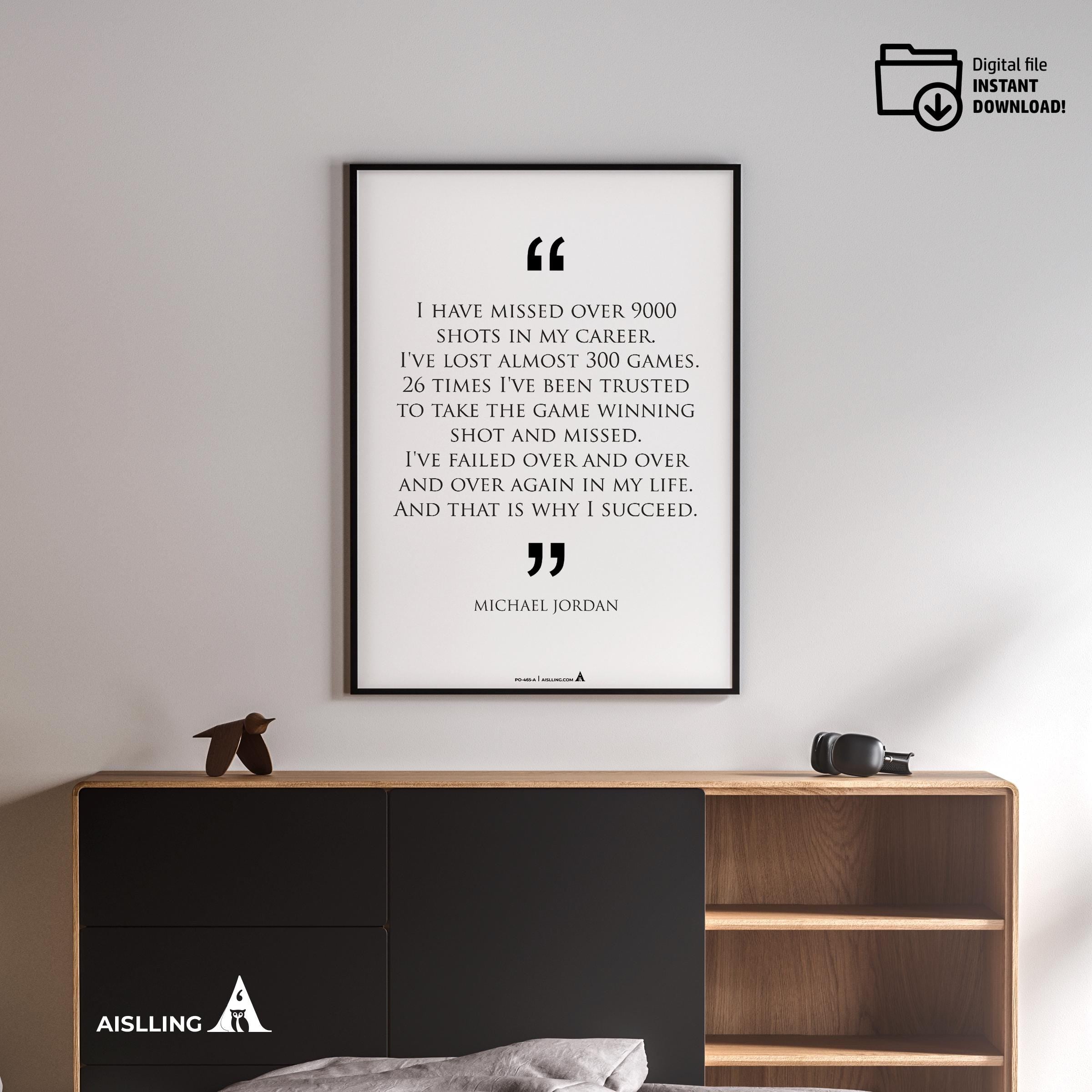 Aislling — Digital Printable Wall Art Inspirational Quotes Jordan Mentality Poster Basketball Quote Michael... | Aislling printable