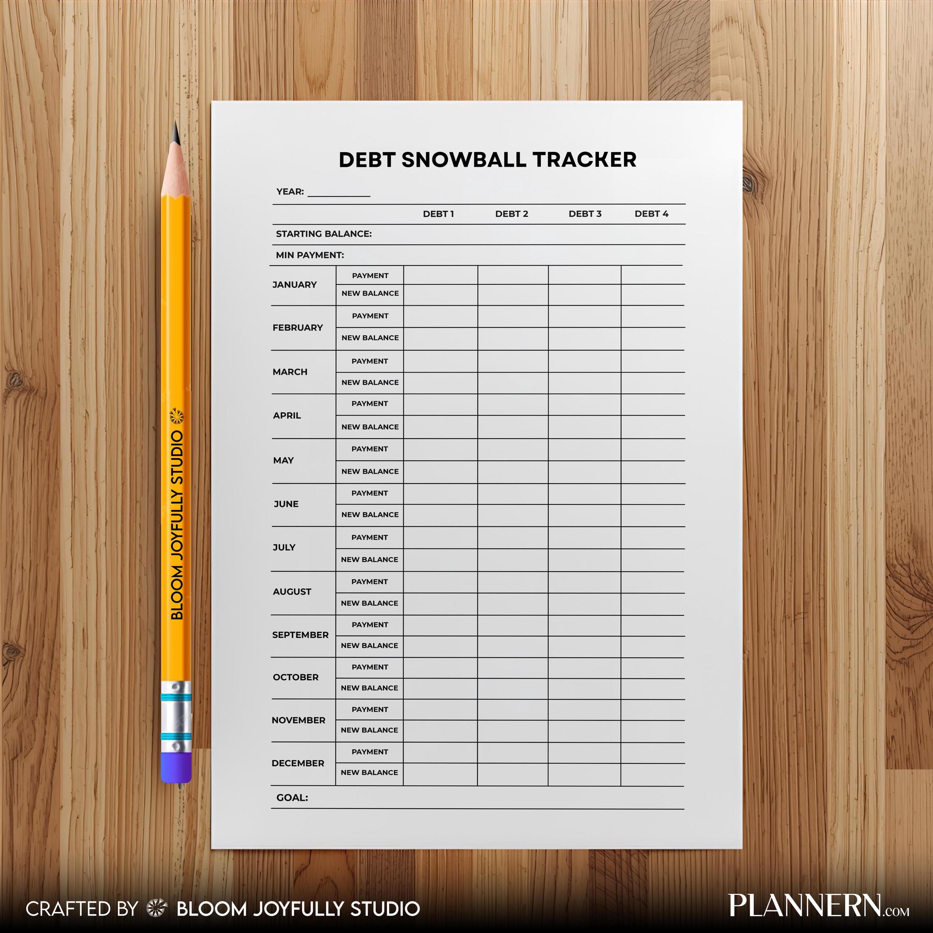 Budget Planner — Debt Payment Tracker PRINTABLE, Money Planner, Financial Planner, Debt Snowball Tracker, B... | Bloom Joyfully printable